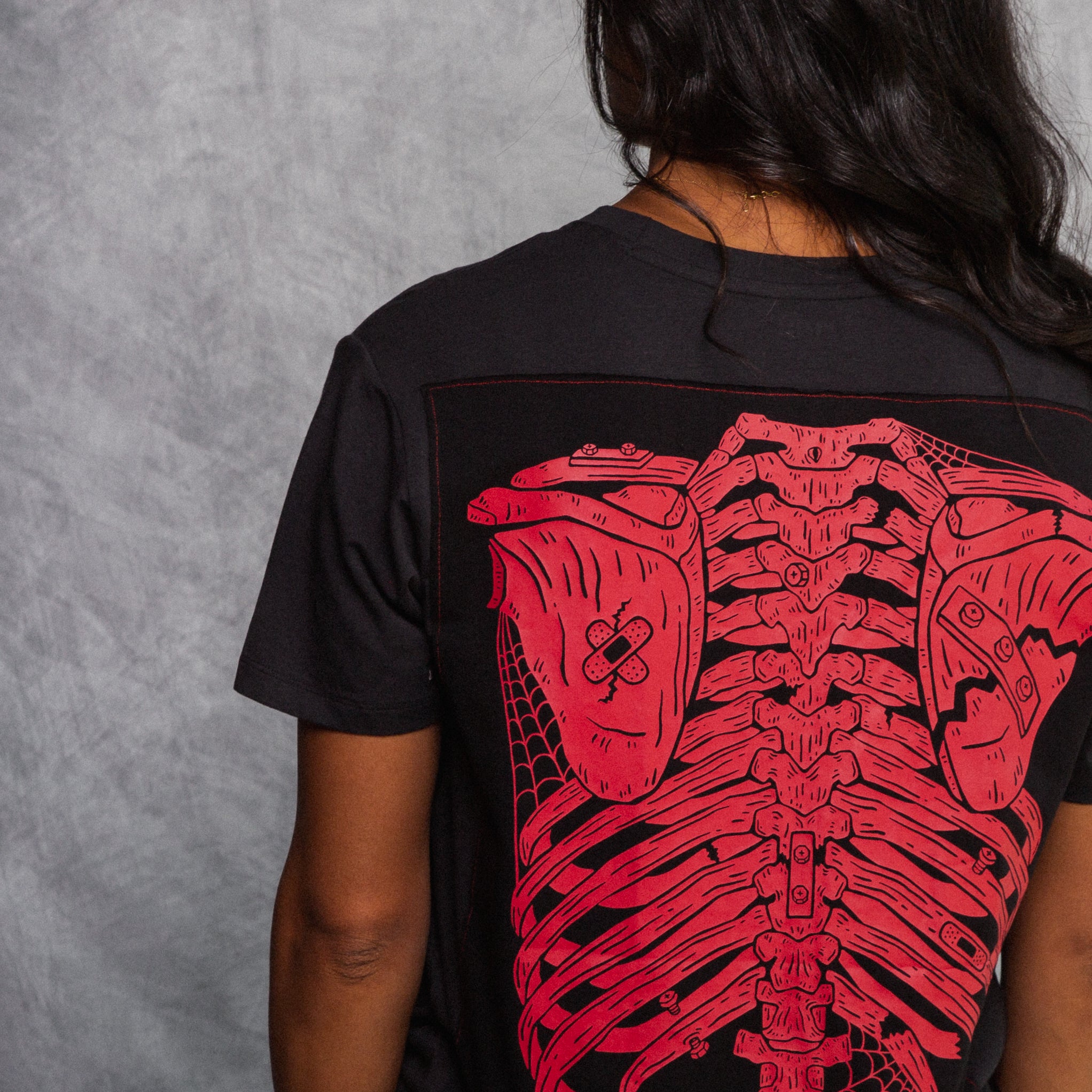 Adult Unisex Tee - ' Red Skelly'