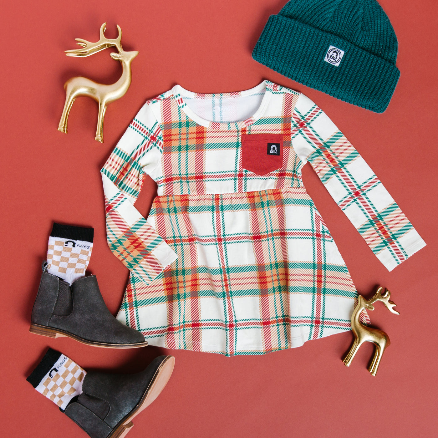 Long Sleeve Dress - Holiday Plaid