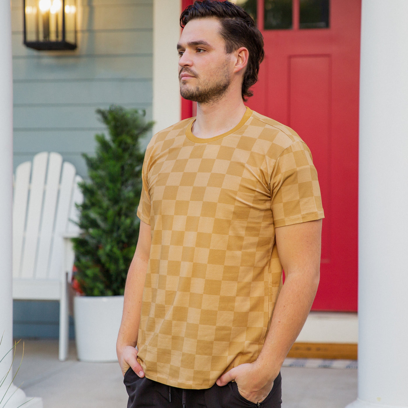 Adult Unisex Tee - Golden Check