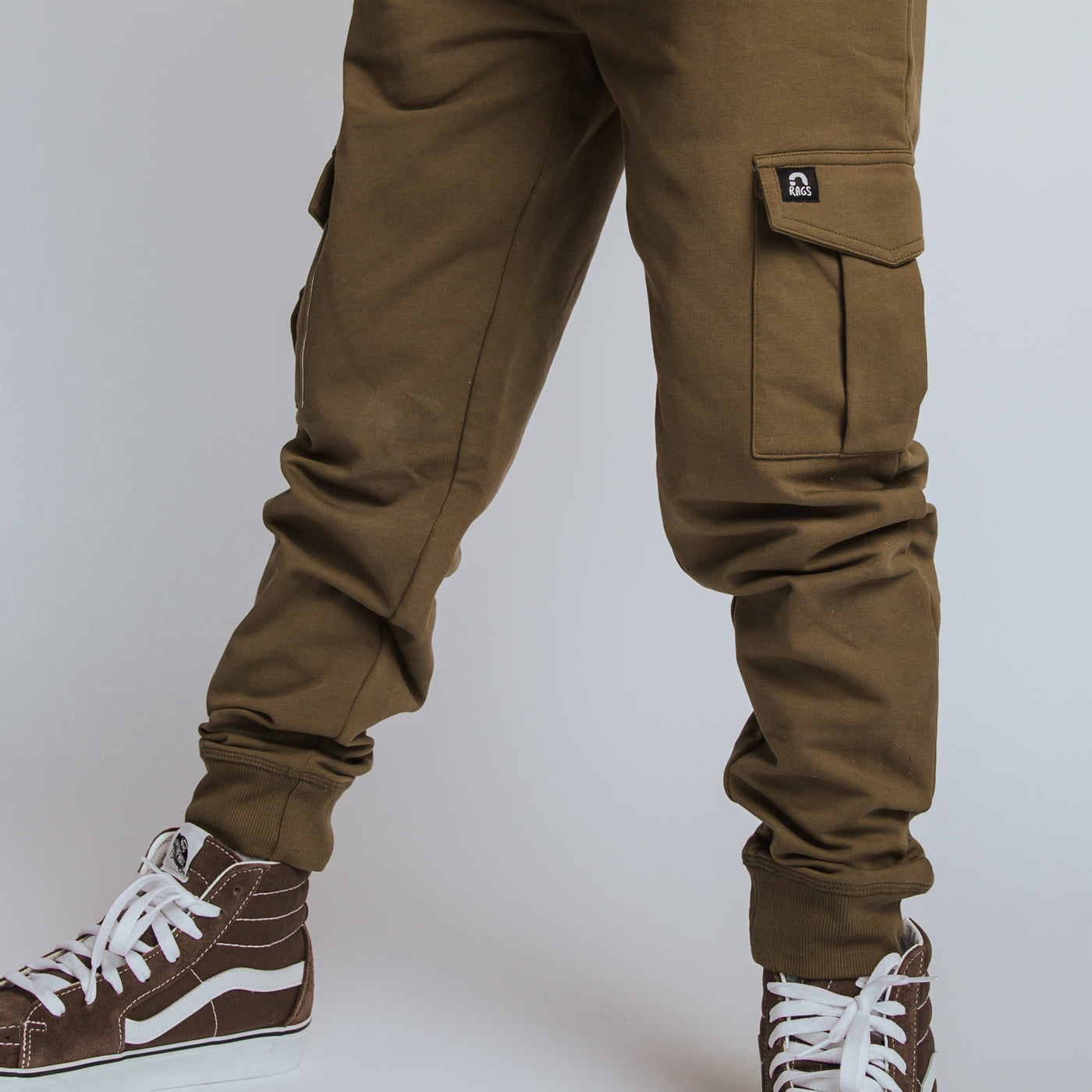 Relaxed Fit Cargo Joggers - Olive Green