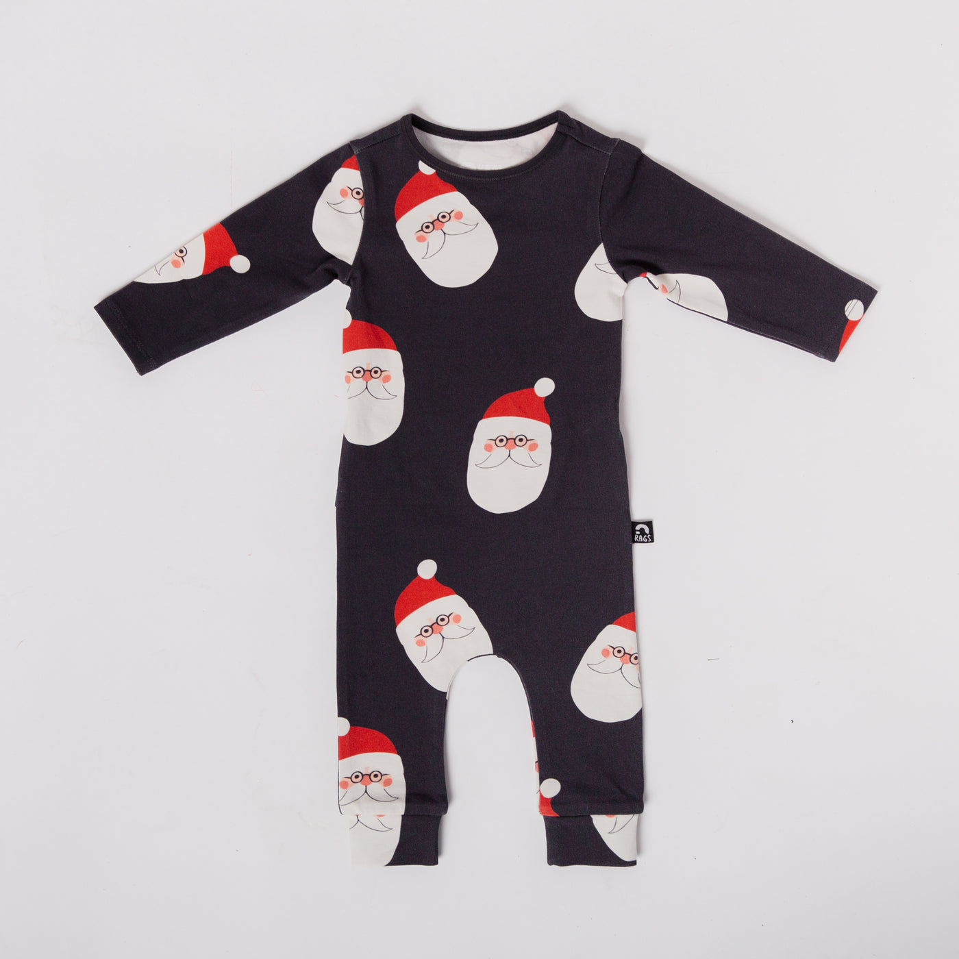 Peekabooty™ Rag Romper - Santa Print