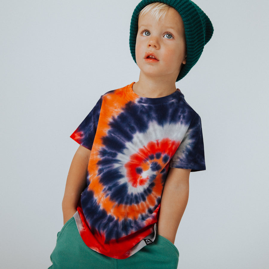 Short Sleeve Kids Tee - Retro Tie Dye