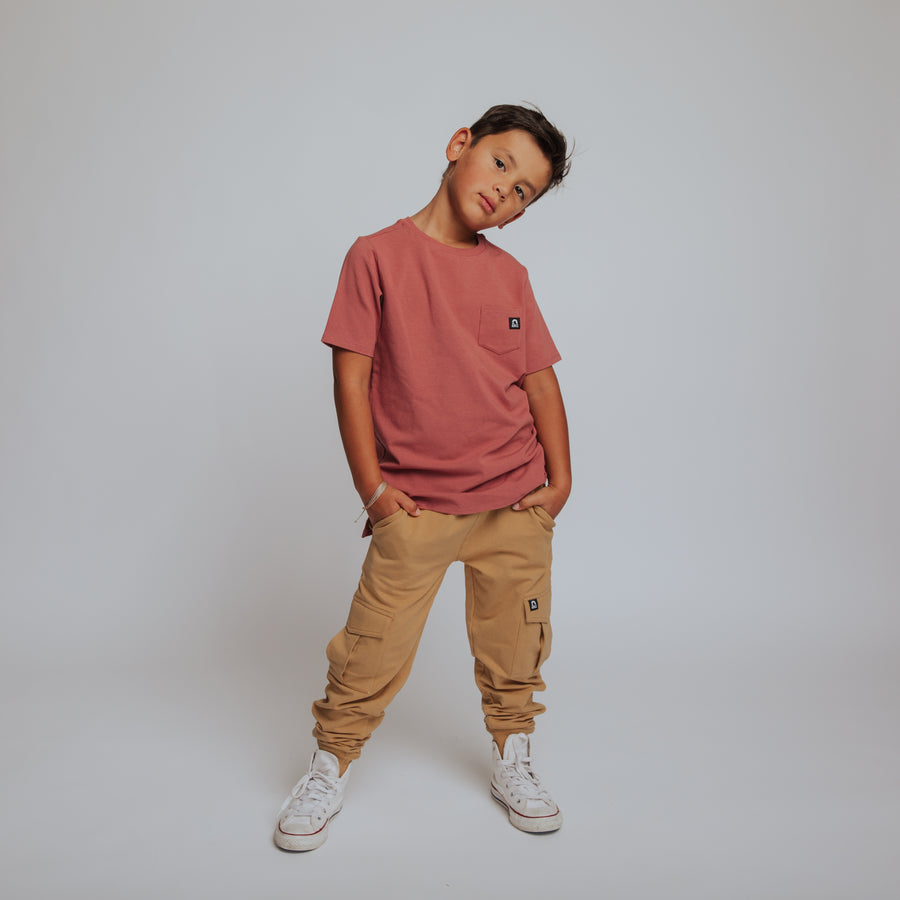 Essentials Short Sleeve Kids Tee - Clay