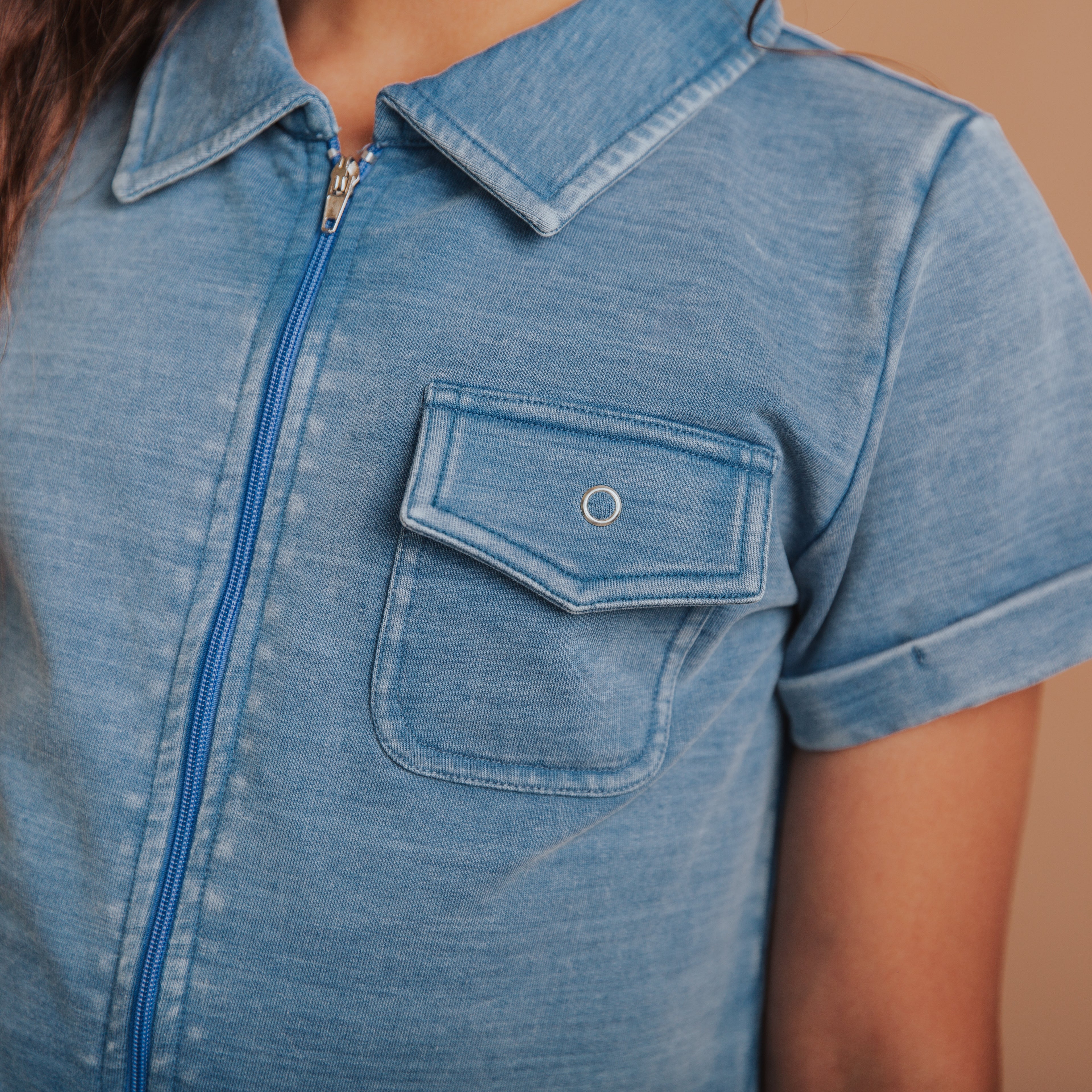 Indigo Denim Coverall Shortie | Kids Rompers & Jumpsuits | RAGS