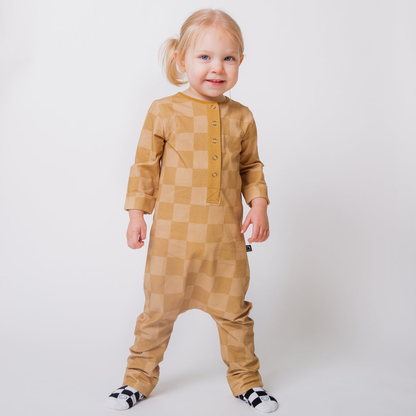 Rag Romper - Golden Check