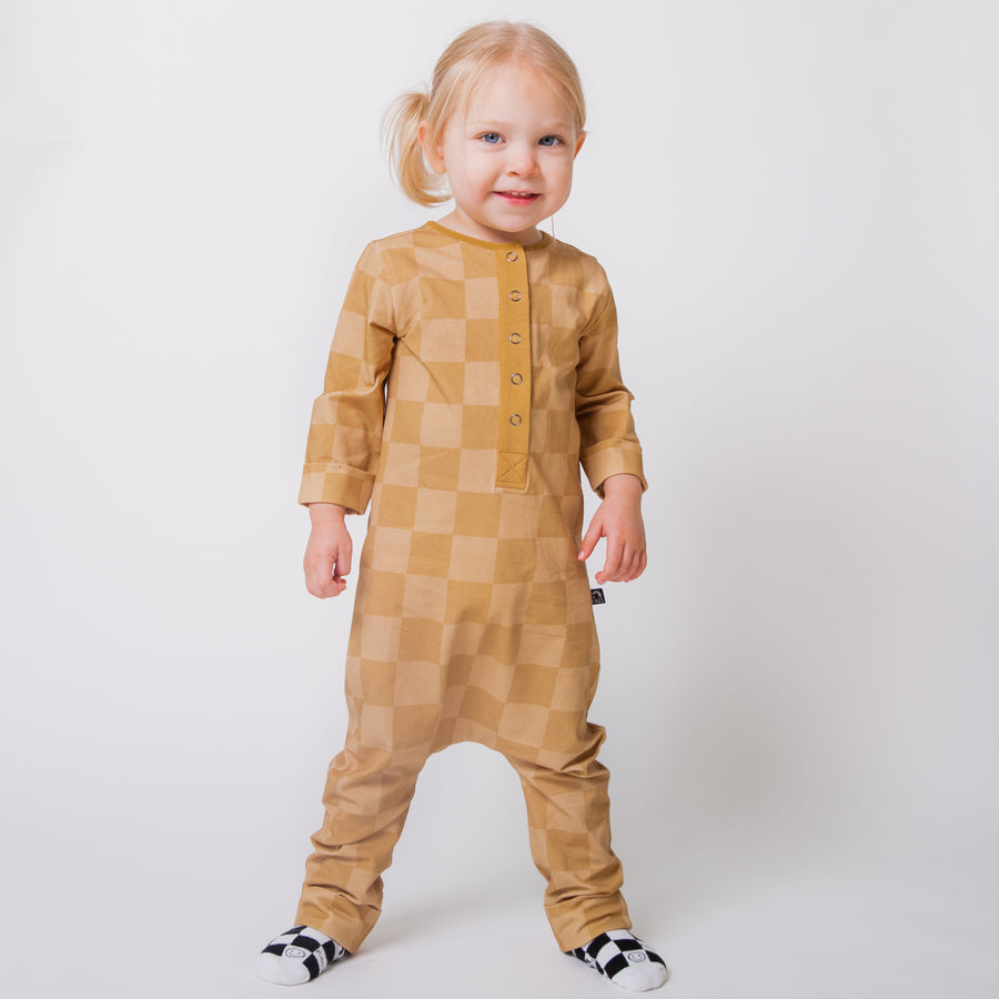 Rag Romper - Golden Check