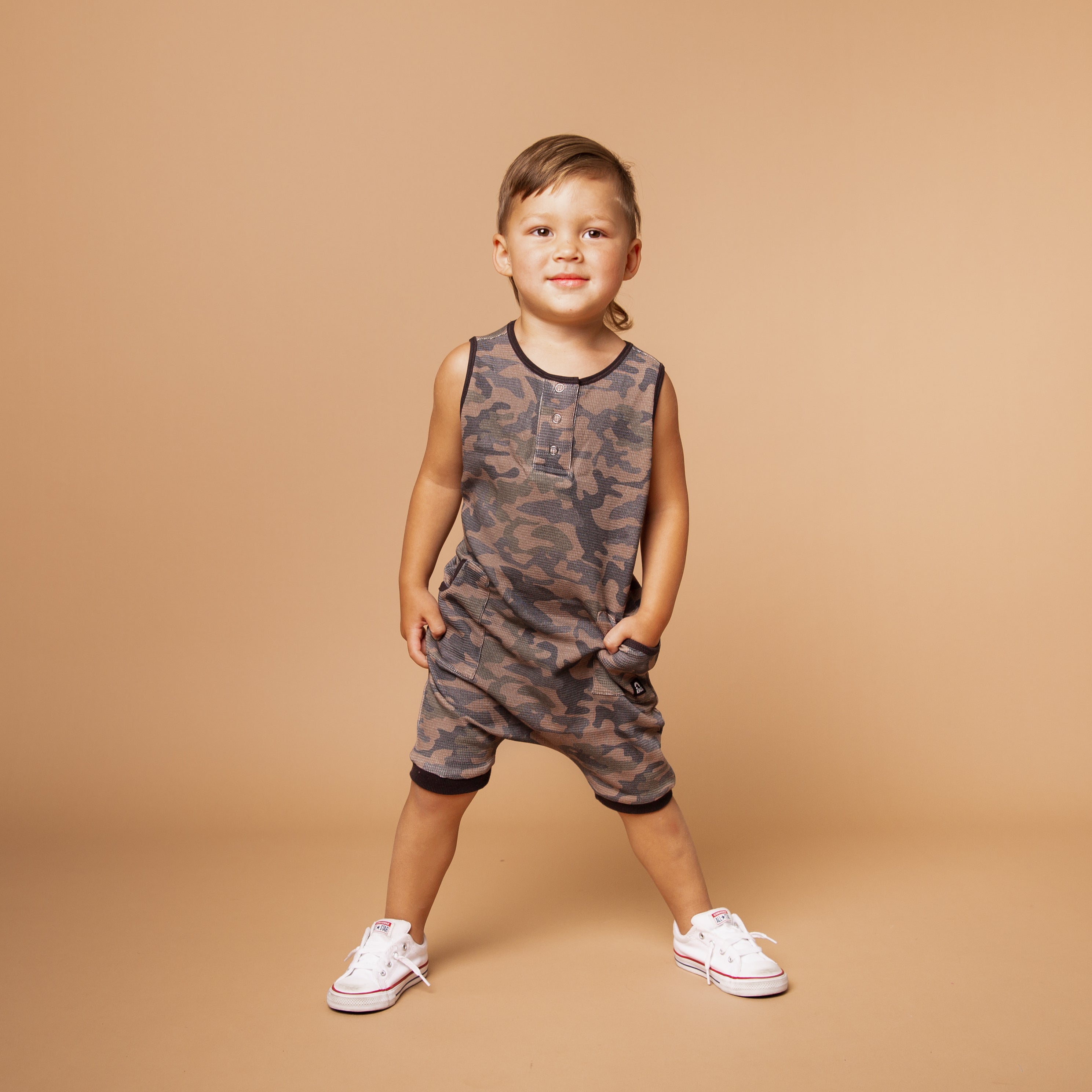 Rag Romper - Camo Waffle