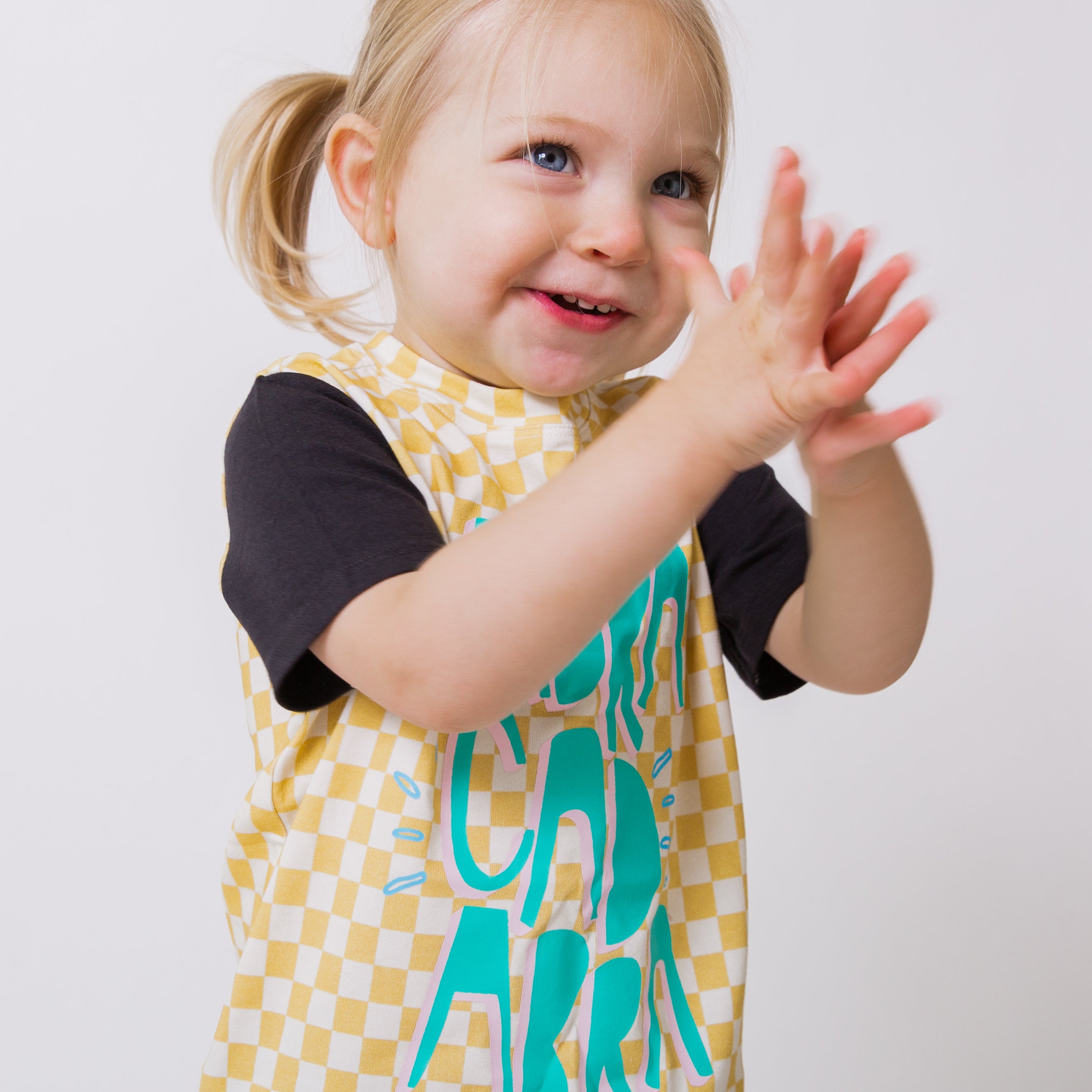 Short Sleeve Tee  - Abra Cadabra in Yellow Check