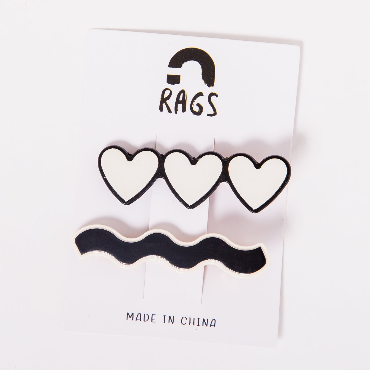 Hair Clips - 'Squiggly Heart'