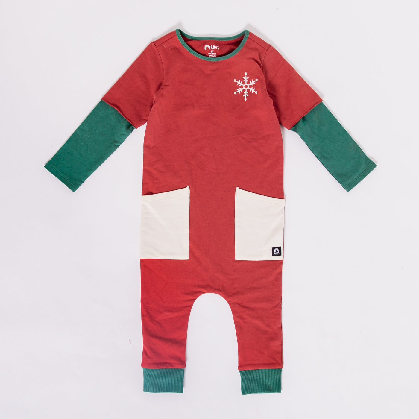 Rag Romper - Holiday Color Block