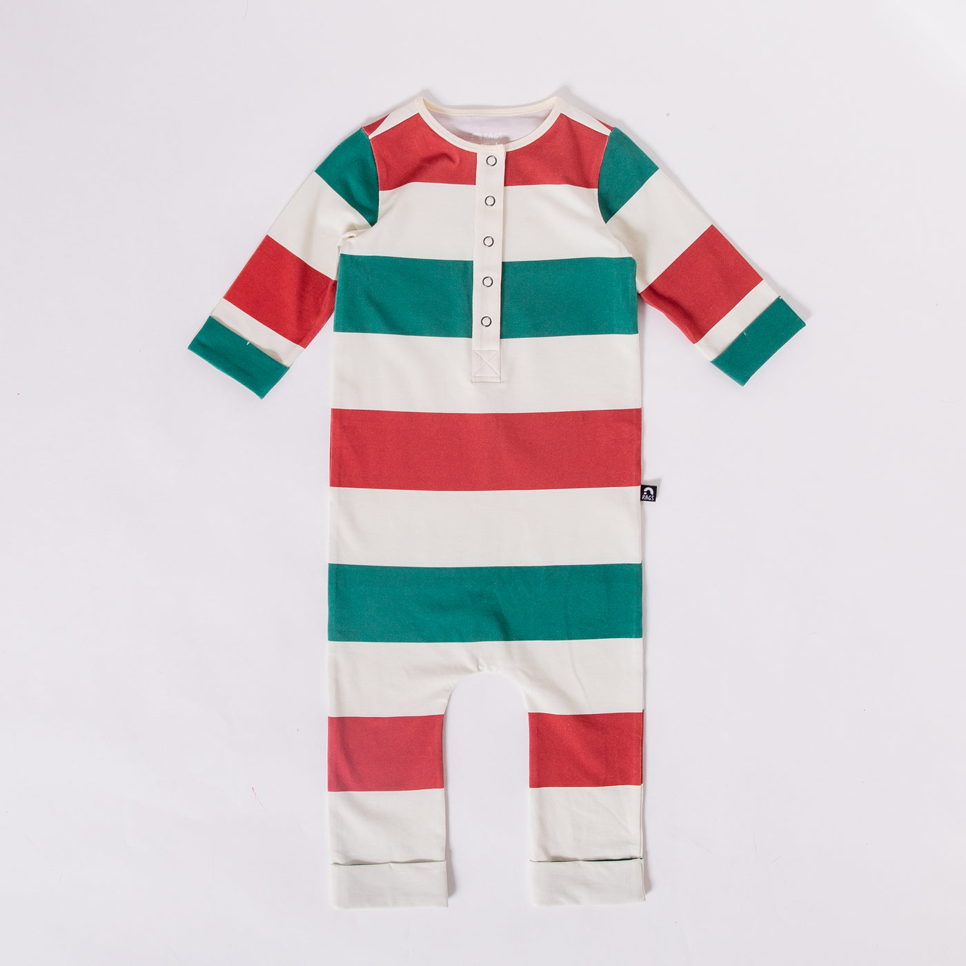 Essentials Rag Romper - Big Holiday Stripe