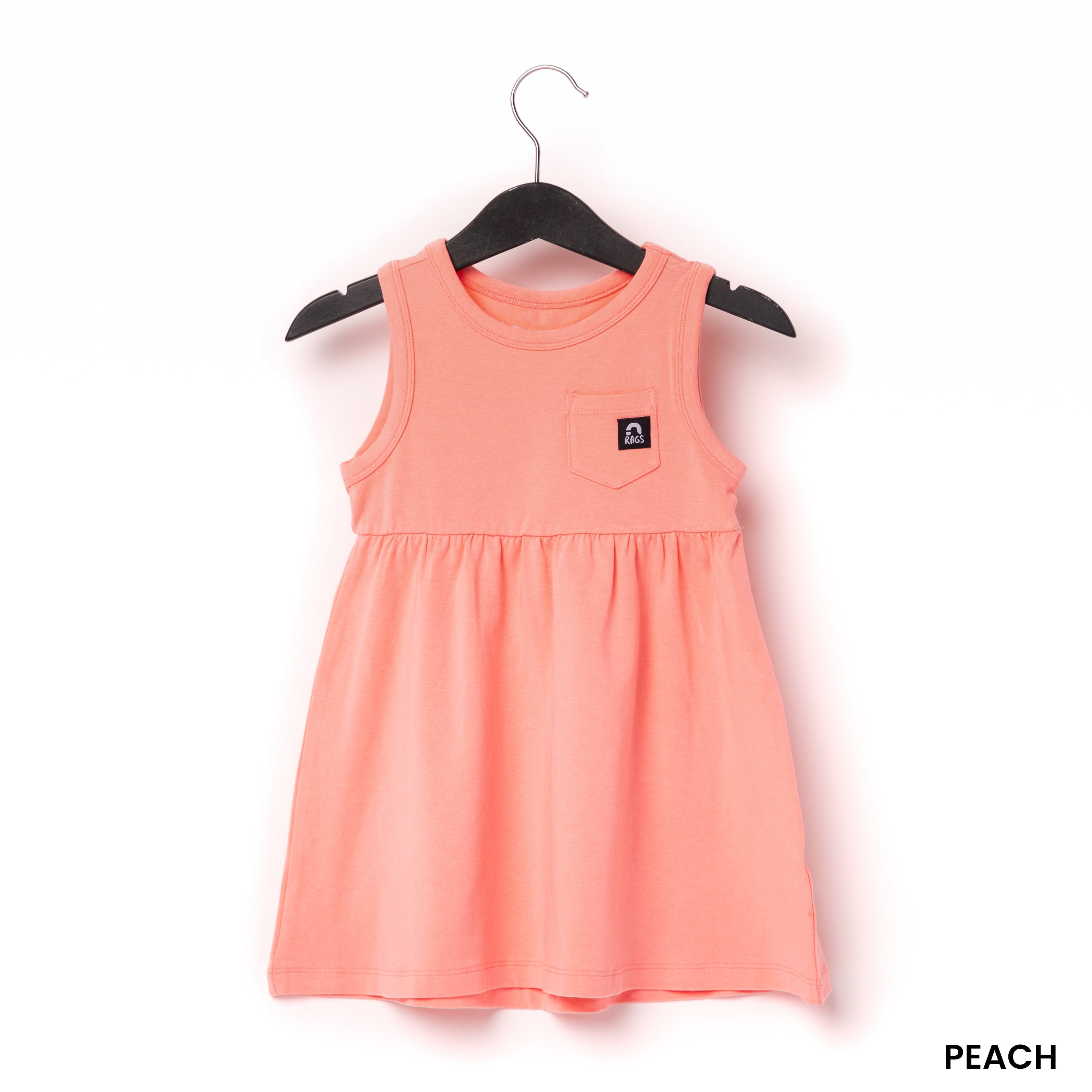 Essentials Tank With Chest Pocket Dress - 'Peach'