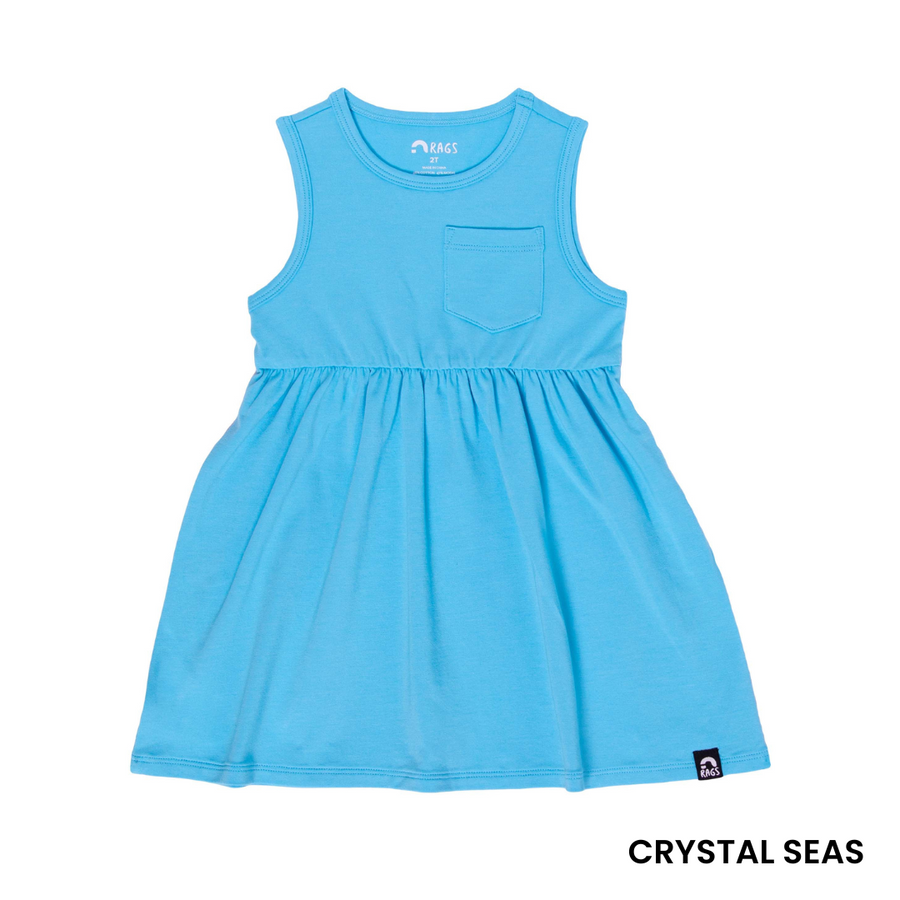 Essentials Tank With Chest Pocket Dress - 'Crystal Seas Size'