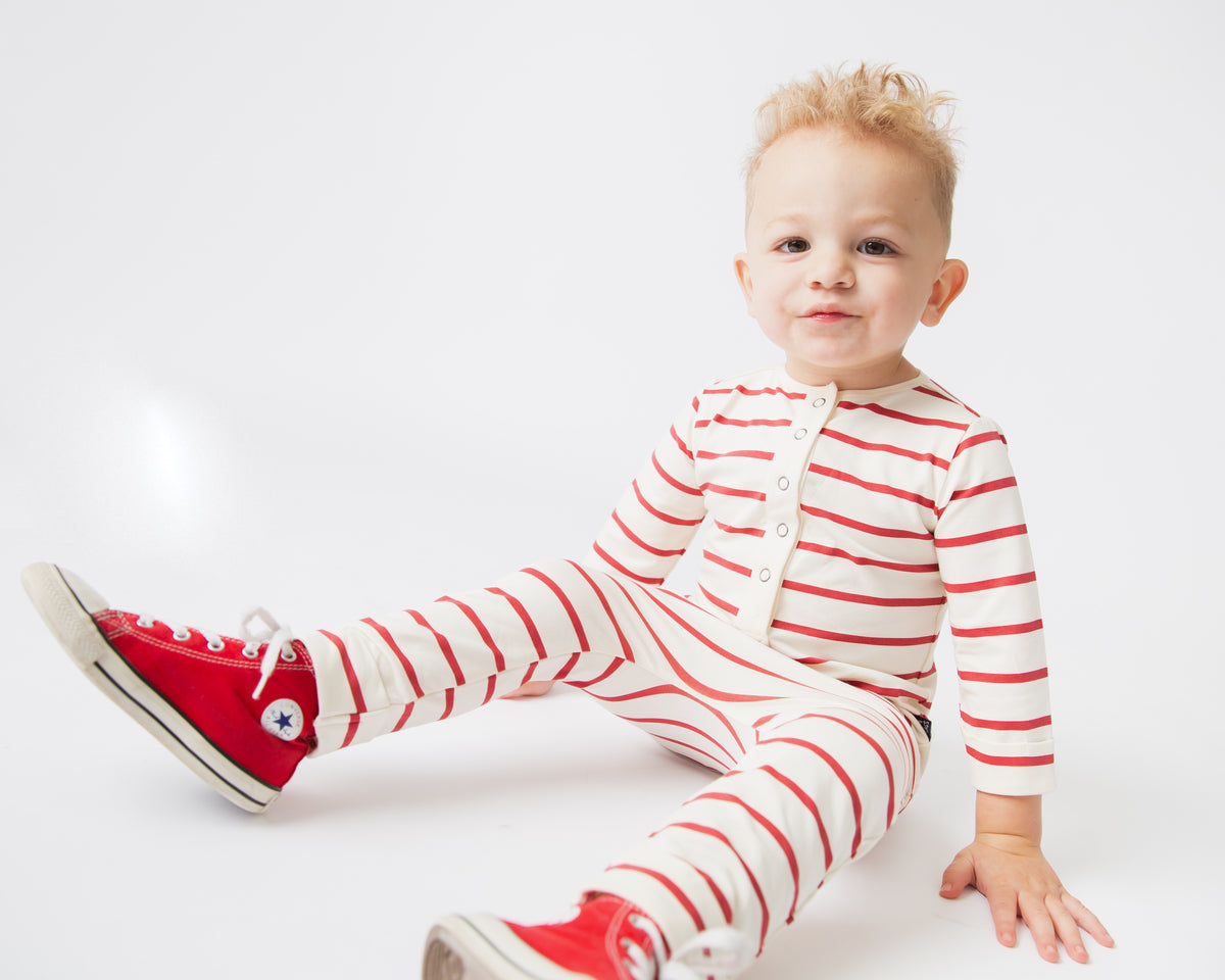Essentials Rag Romper - Red and White Stripe