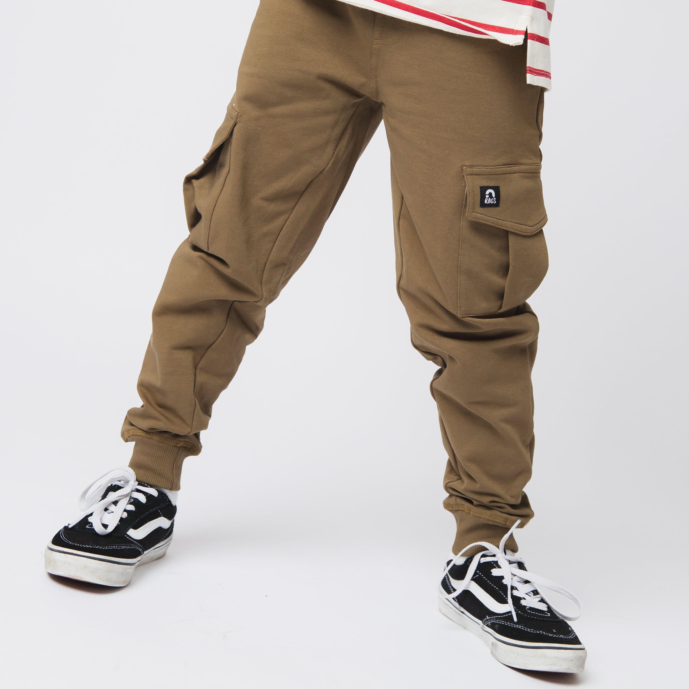 Relaxed Fit Cargo Joggers - Olive Green