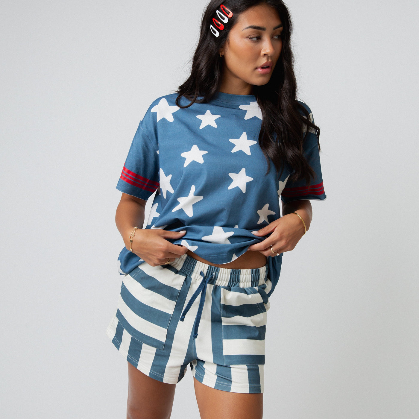 Adult Shorts - Blue Stripe