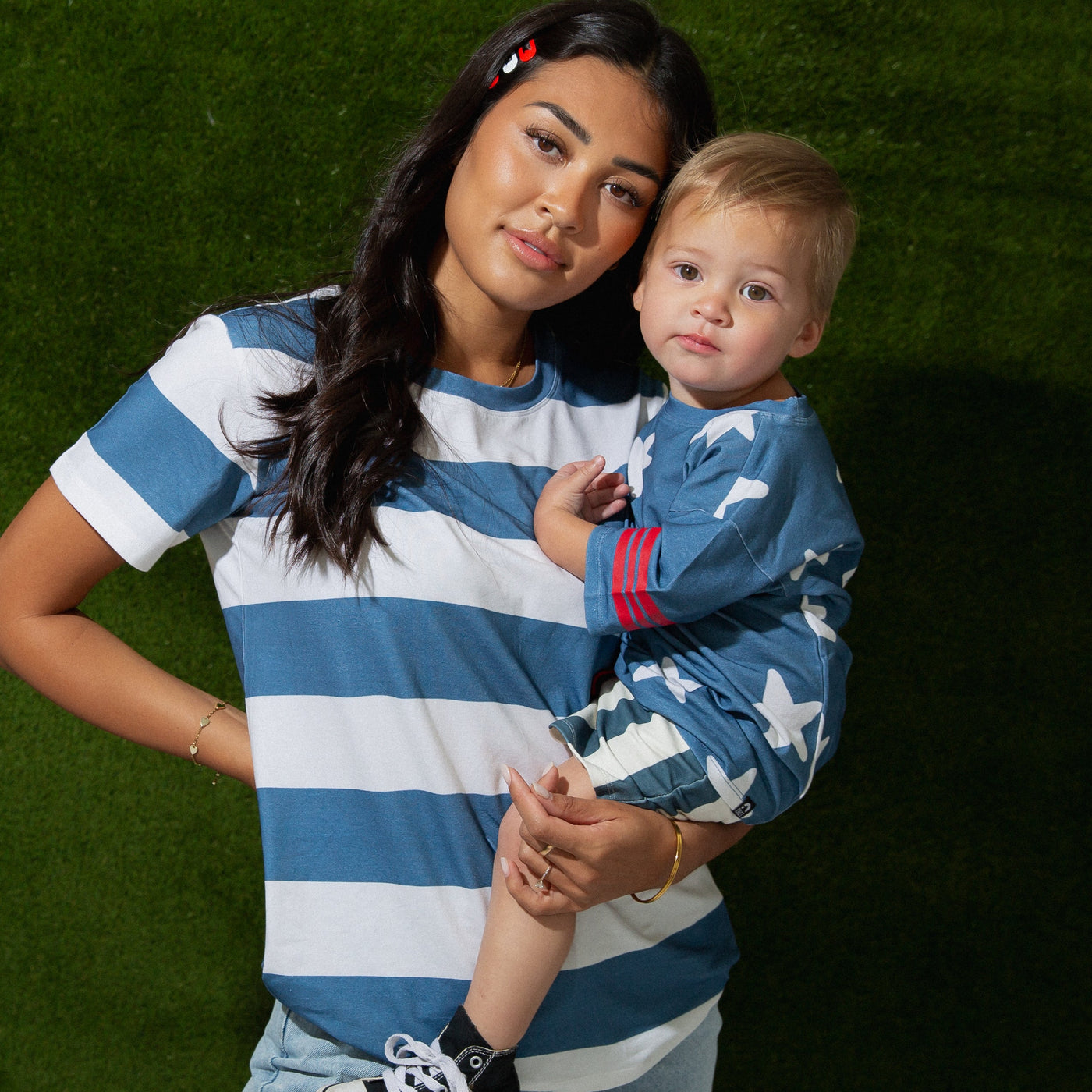 Adult Unisex Tee - Blue Stripe