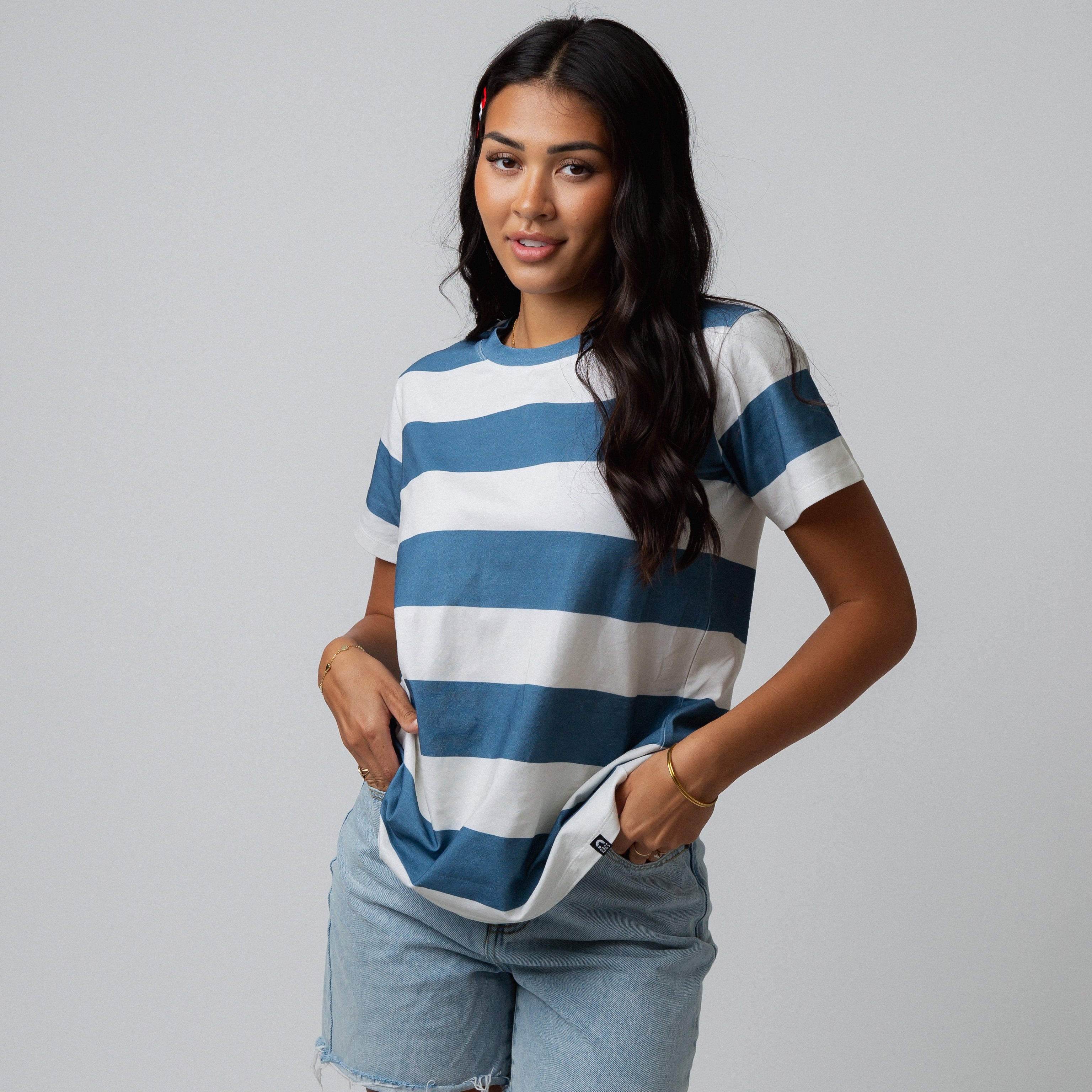 Adult Unisex Tee - Blue Stripe