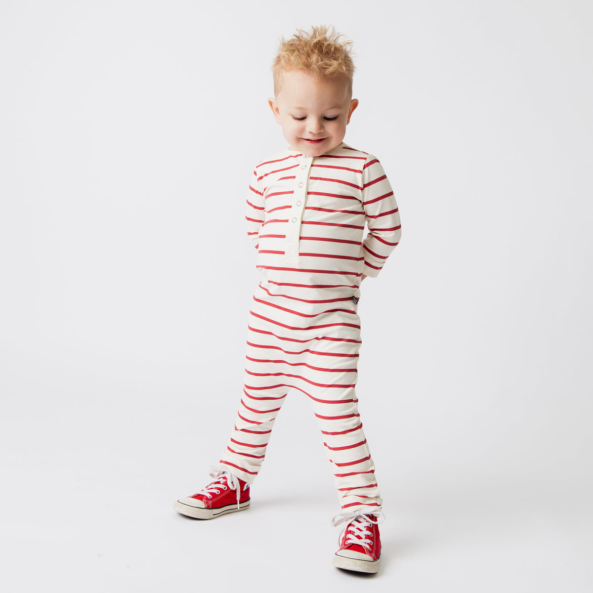 Essentials Rag Romper - Red and White Stripe