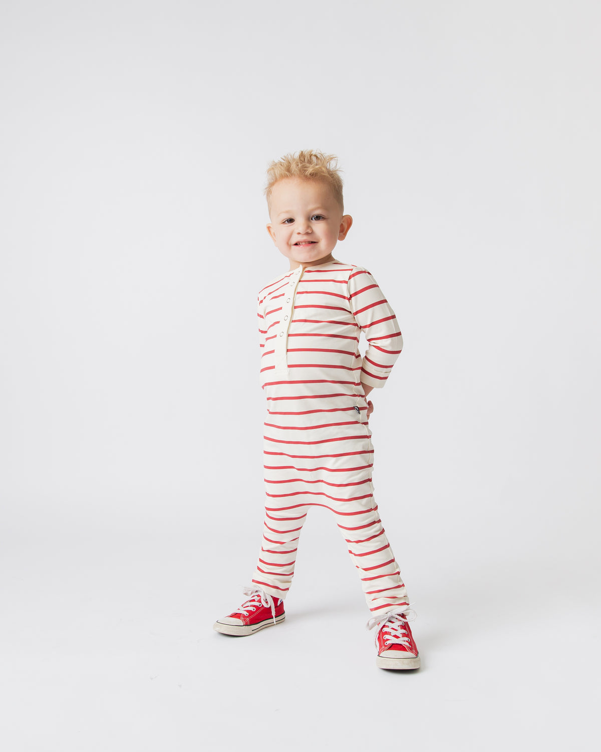 Essentials Rag Romper - Red and White Stripe