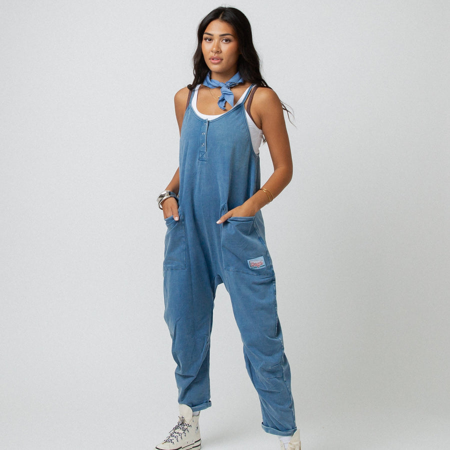 Women's Tank Romper - Light Indigo Washed Denim
