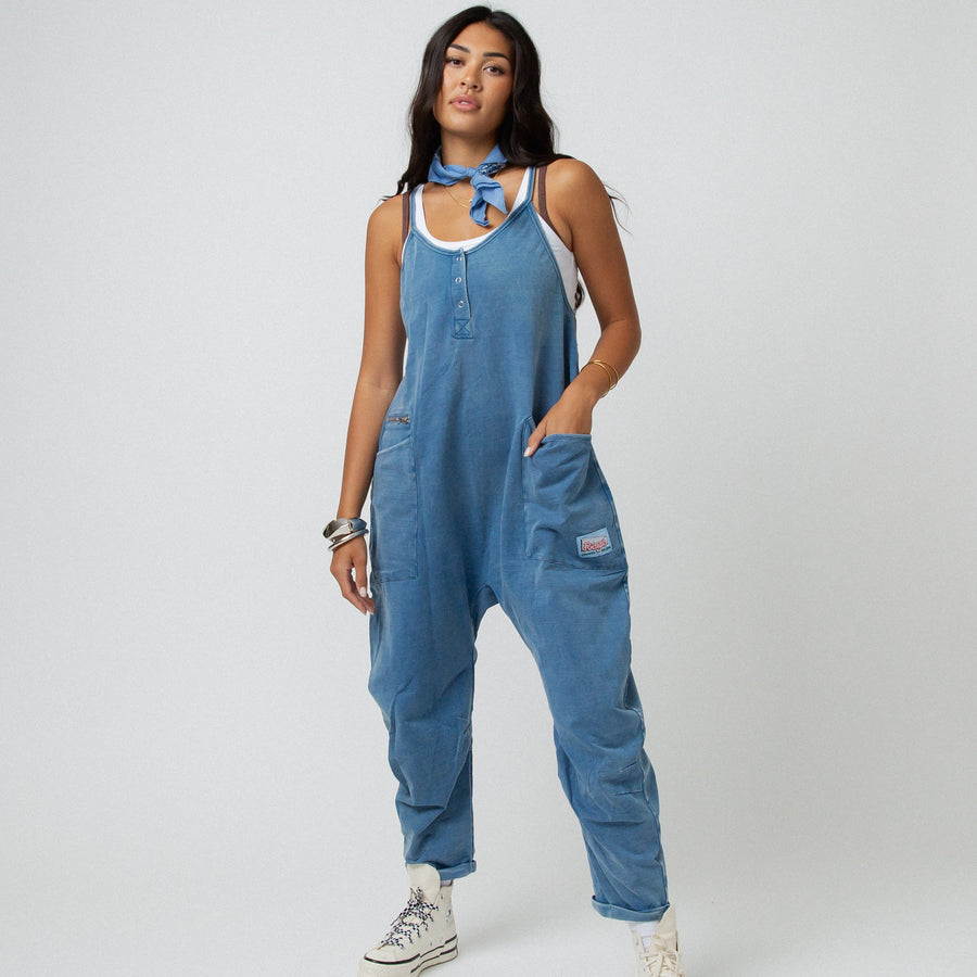 Women's Tank Romper - Light Indigo Washed Denim