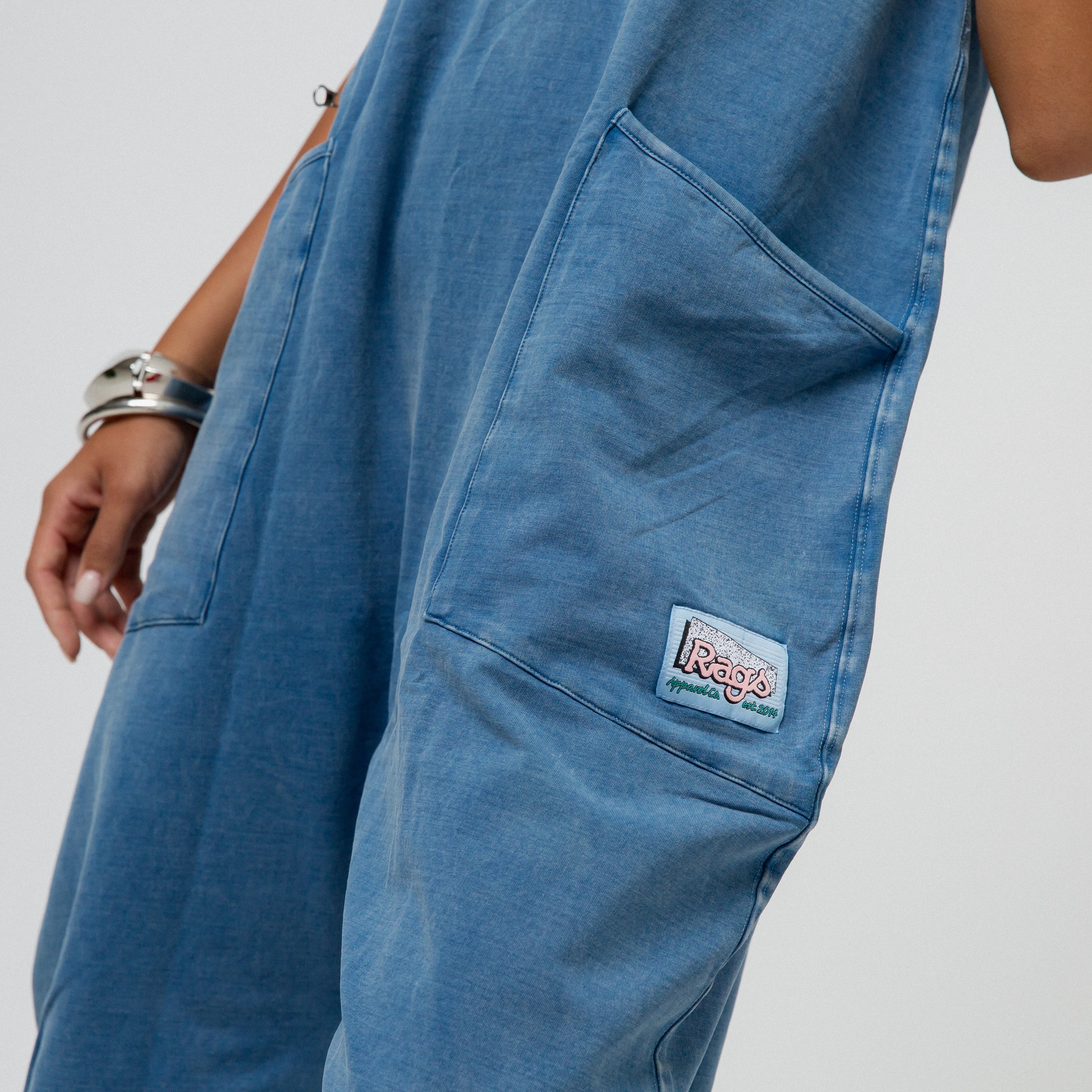Women's Tank Romper - Light Indigo Washed Denim
