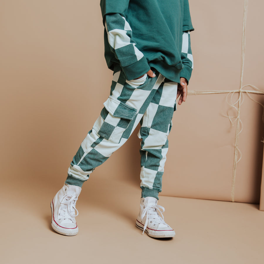 Relaxed Fit Joggers - Ho Ho Ho Green Check