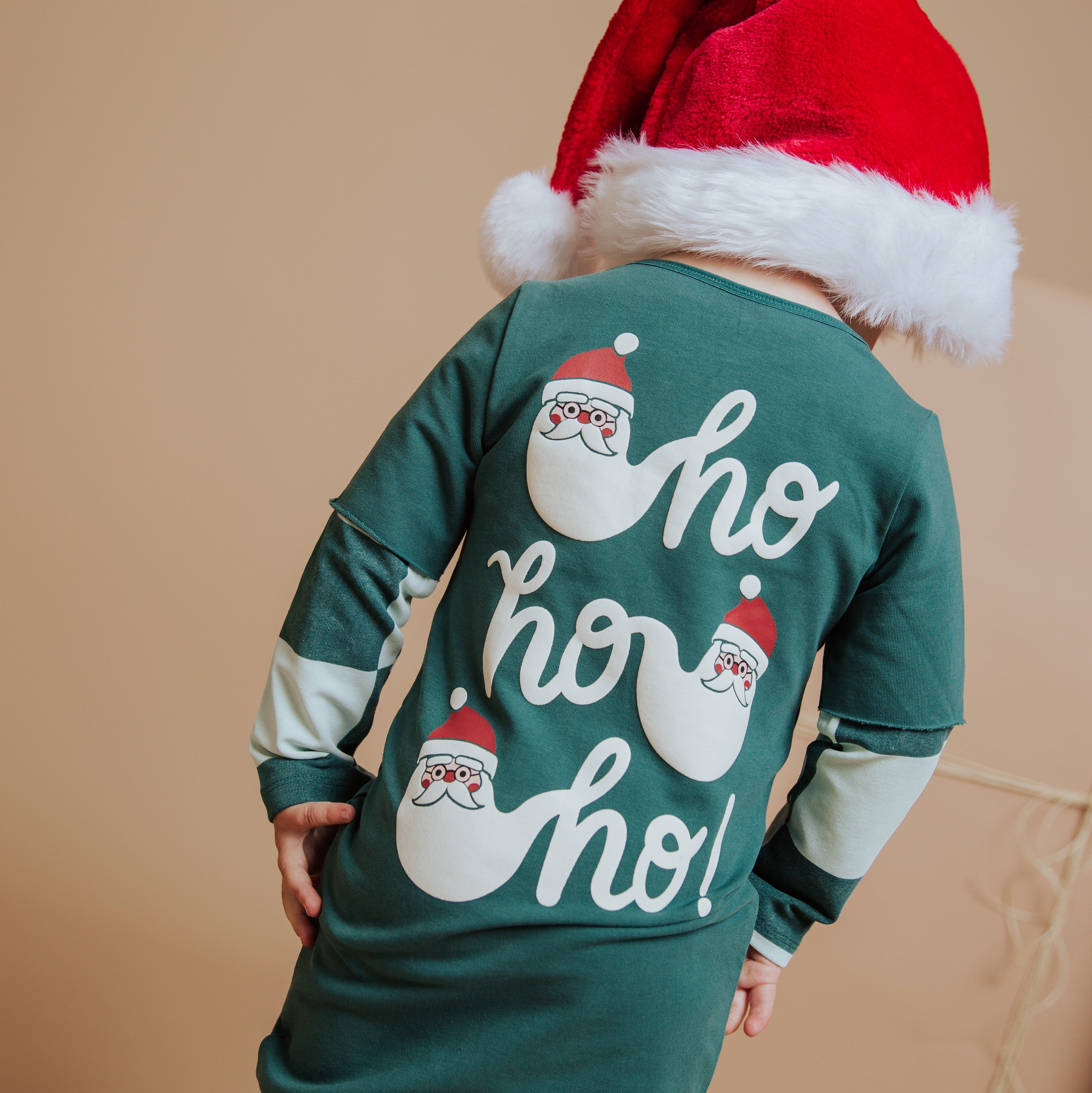 Layered Rag Romper - Ho Ho Ho Green Check