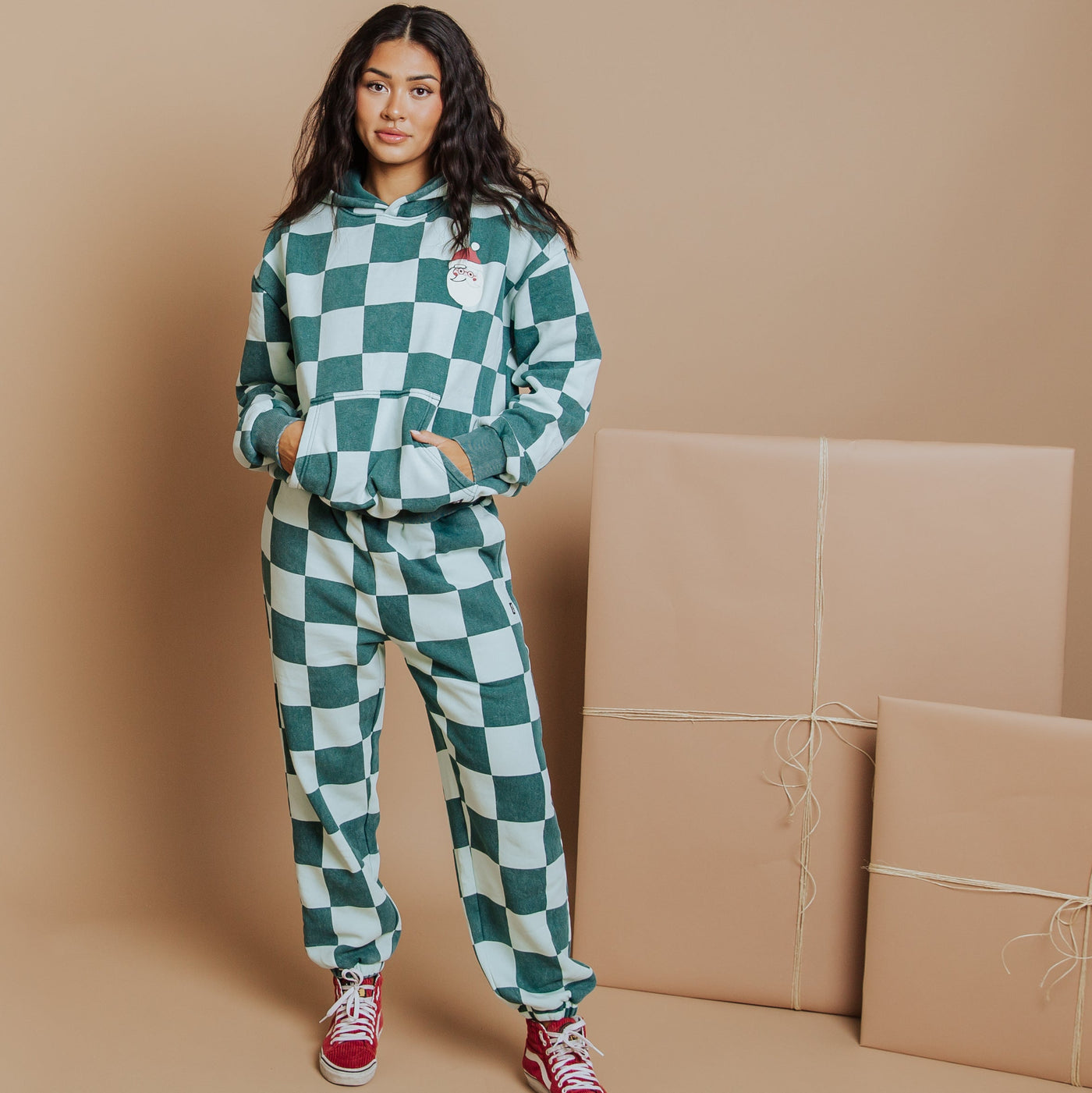 Adult Unisex Joggers - Ho Ho Ho Green Check