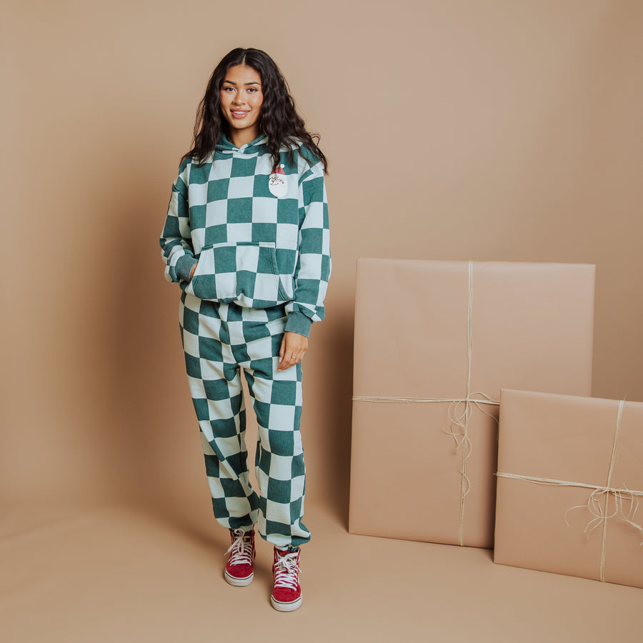 Adult Unisex Joggers - Ho Ho Ho Green Check