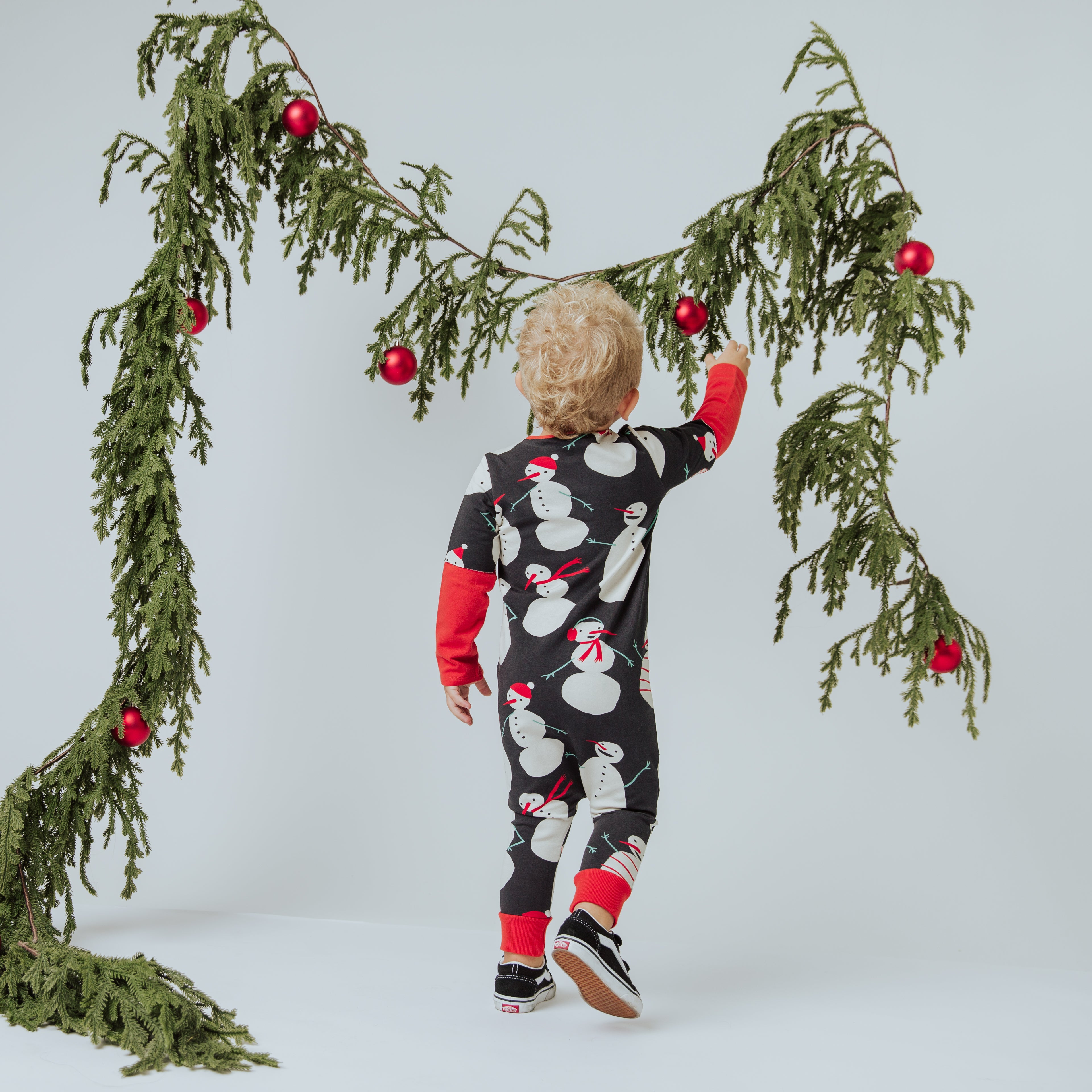 Layered Rag Romper - Snowmen