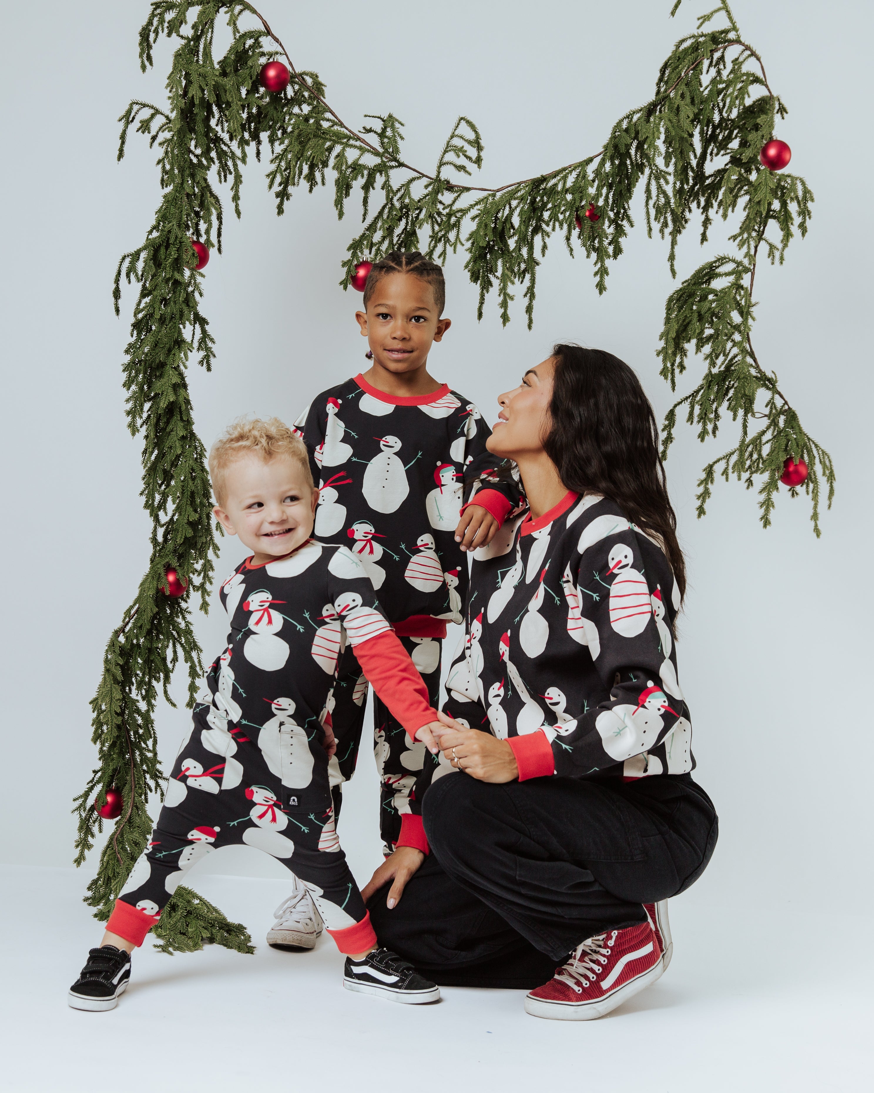 Layered Rag Romper - Snowmen