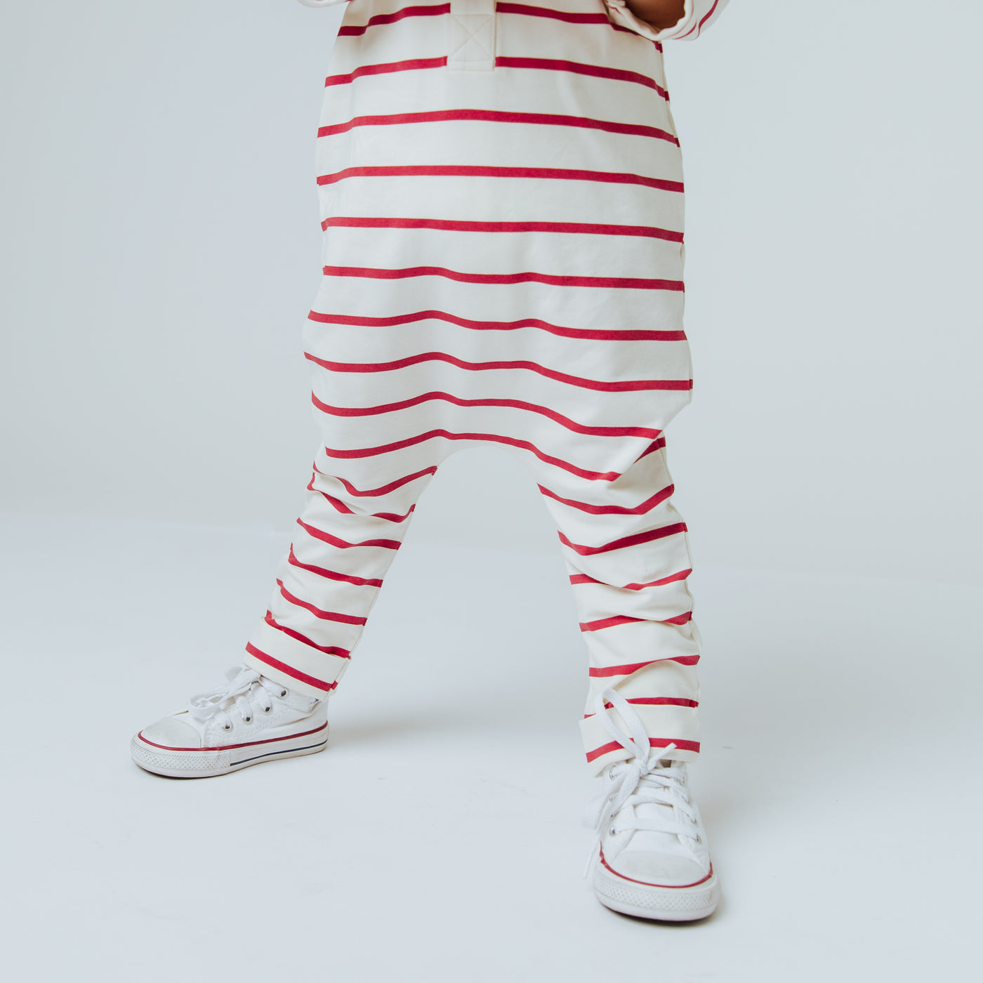 Essentials Rag Romper - Holiday Red and White Stripe