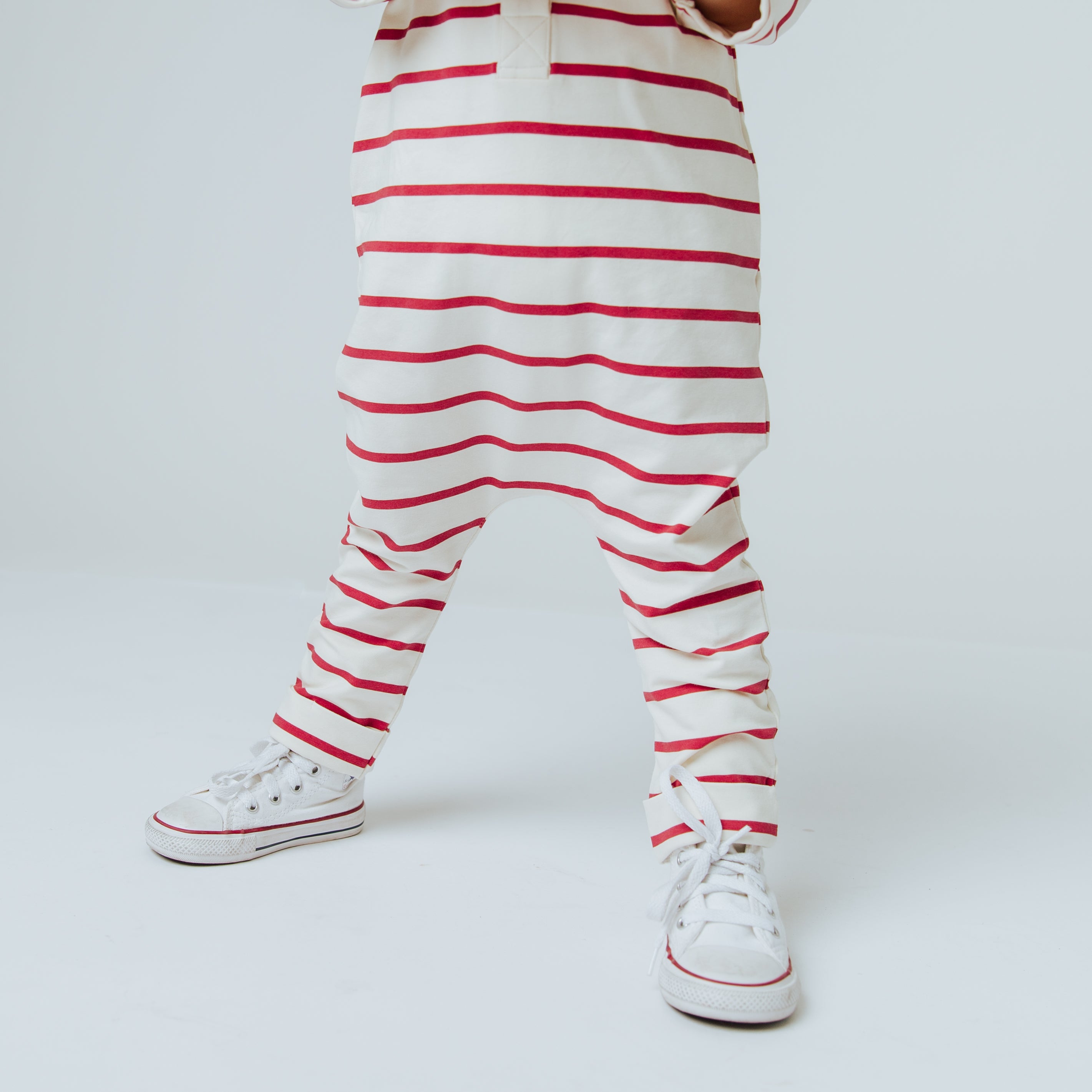Essentials Rag Romper - Holiday Red and White Stripe