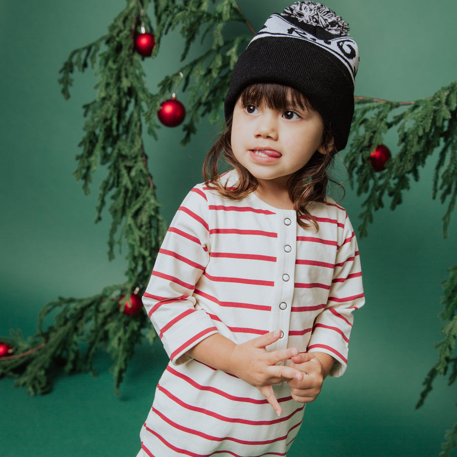Essentials Rag Romper - Holiday Red and White Stripe - EXTENDED SHIP WINDOW