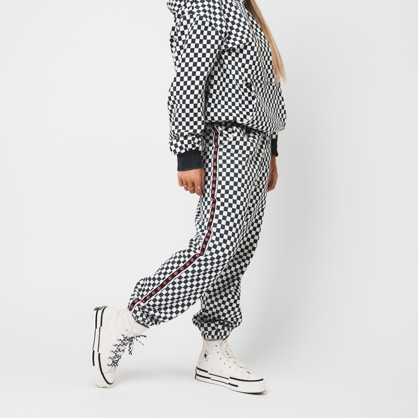 Adult Unisex Joggers - Black & White Mini Check