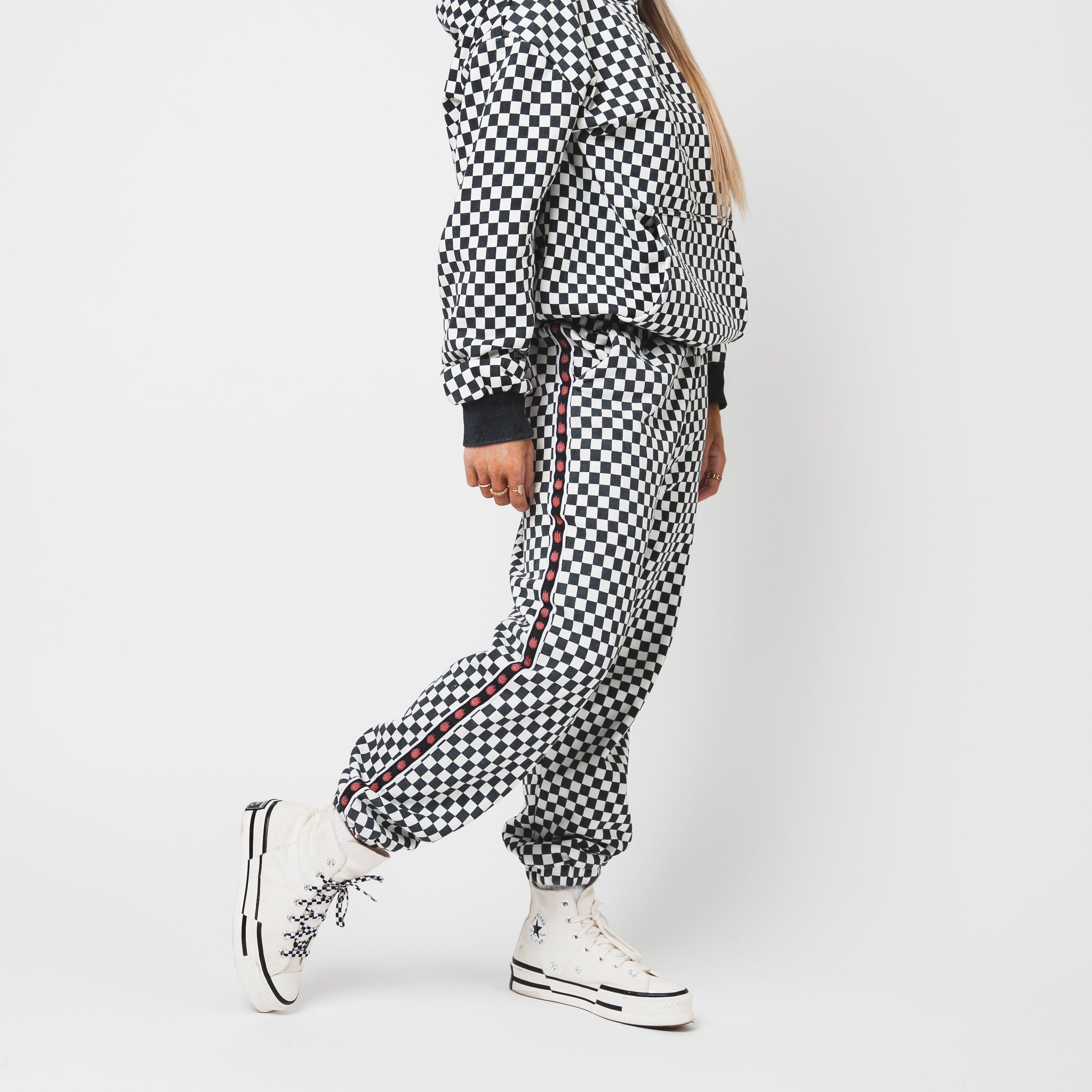 Adult Unisex Joggers - Black & White Mini Check