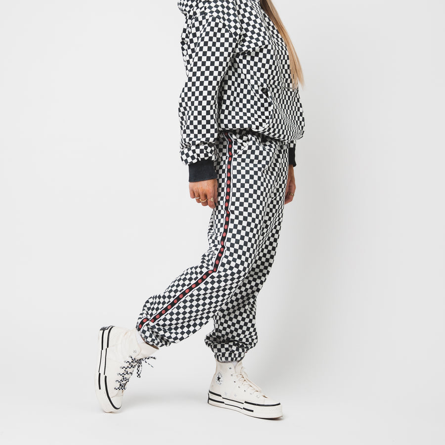 Adult Unisex Joggers - Black & White Mini Check