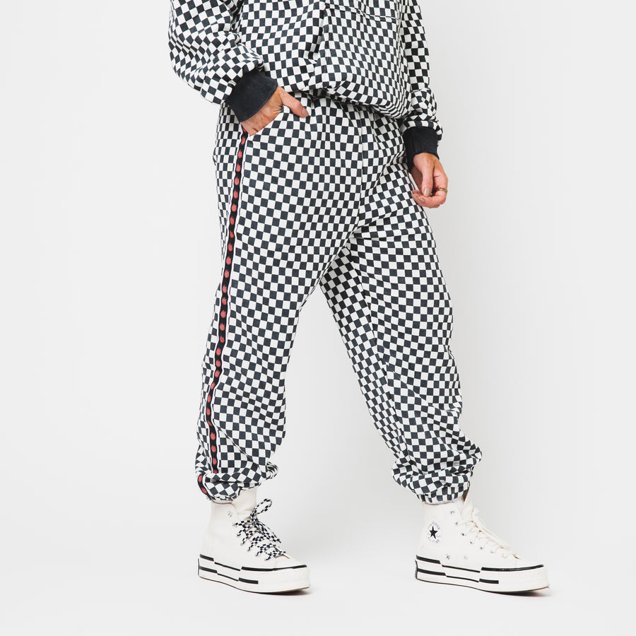 Adult Unisex Joggers - Black & White Mini Check