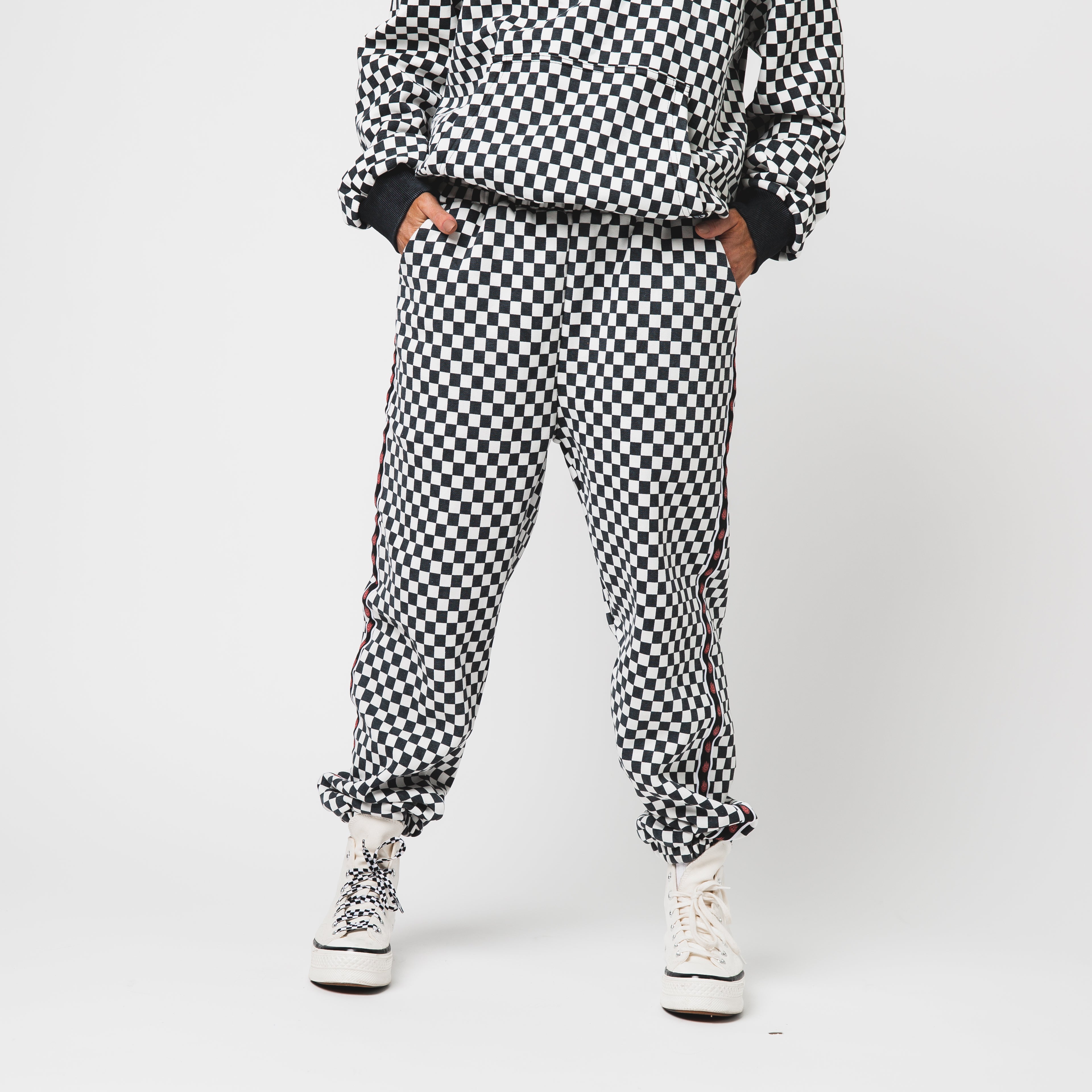 Adult Unisex Joggers - Black & White Mini Check