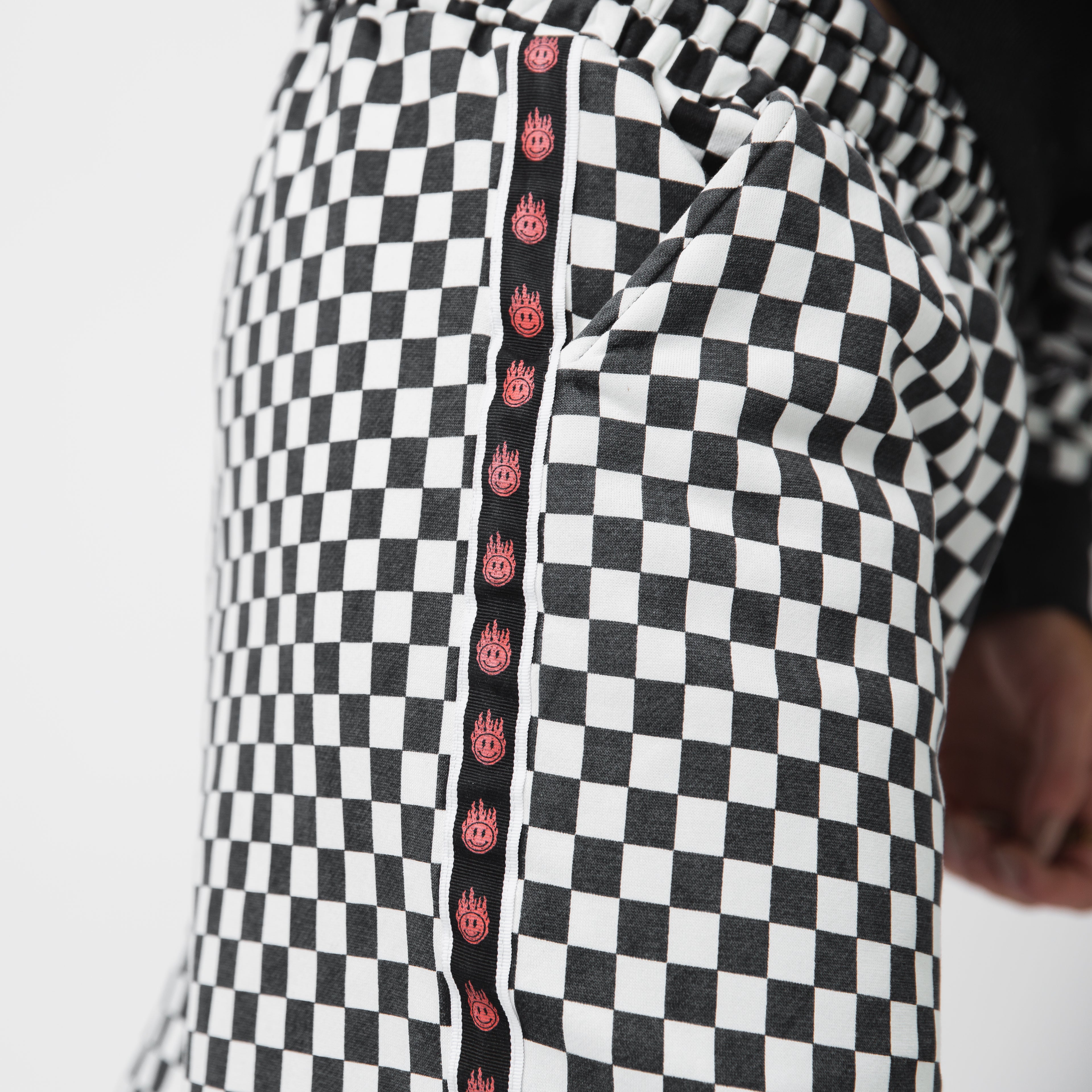 Adult Unisex Joggers - Black & White Mini Check