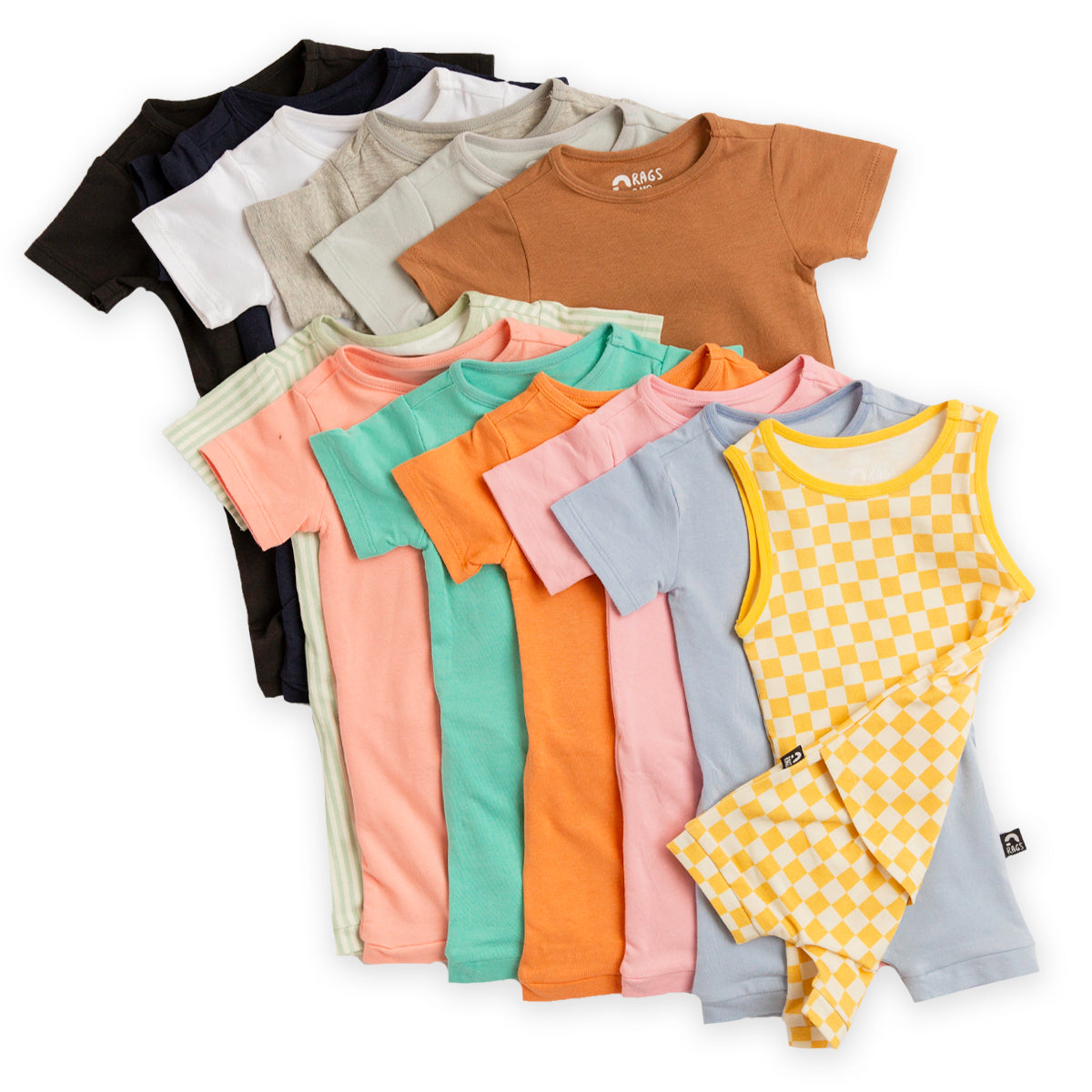 Essentials Infant Peekabooty™ Short Sleeve Short Rag Romper - 'Pearl'