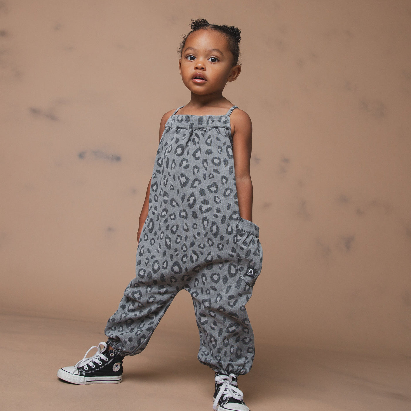 Strappy Jumper - 'Charcoal Leopard'