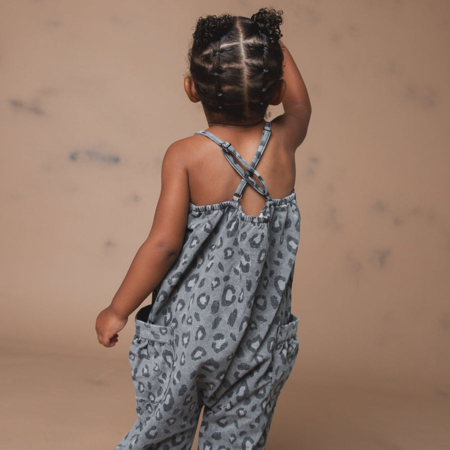 Strappy Jumper - 'Charcoal Leopard'