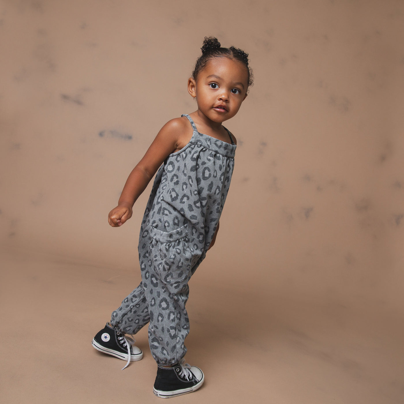 Strappy Jumper - 'Charcoal Leopard'