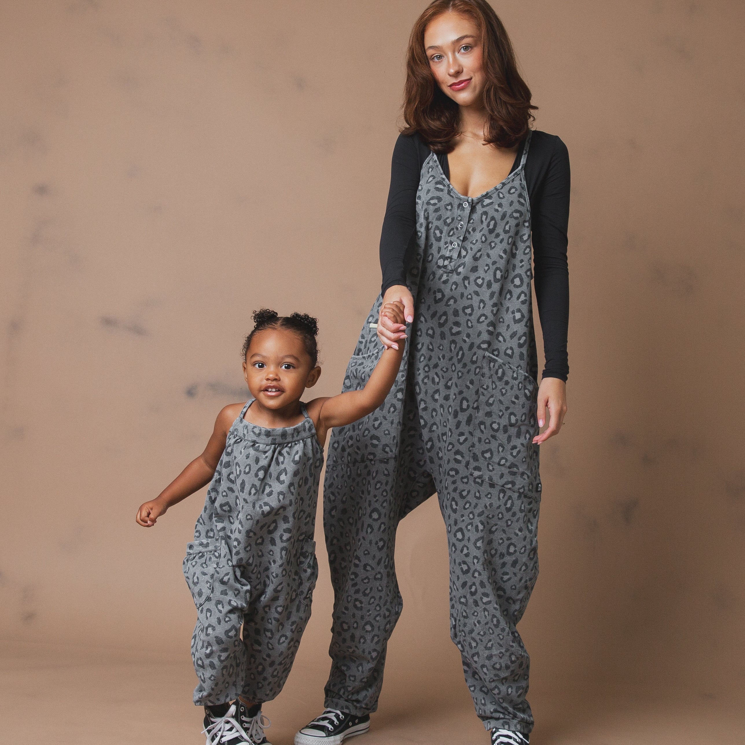Strappy Jumper - 'Charcoal Leopard'