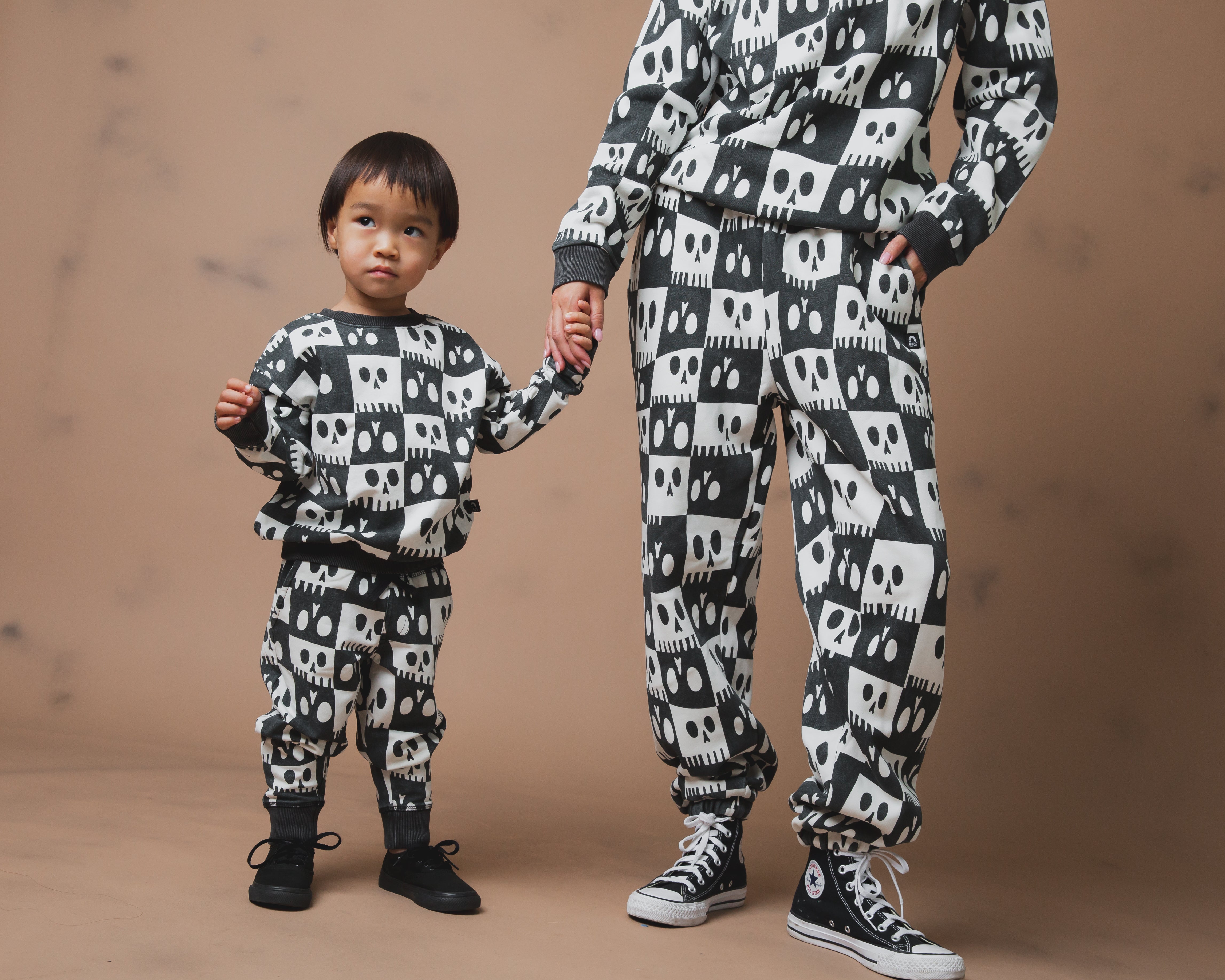 Kids Crewneck - Washed Skelly Check