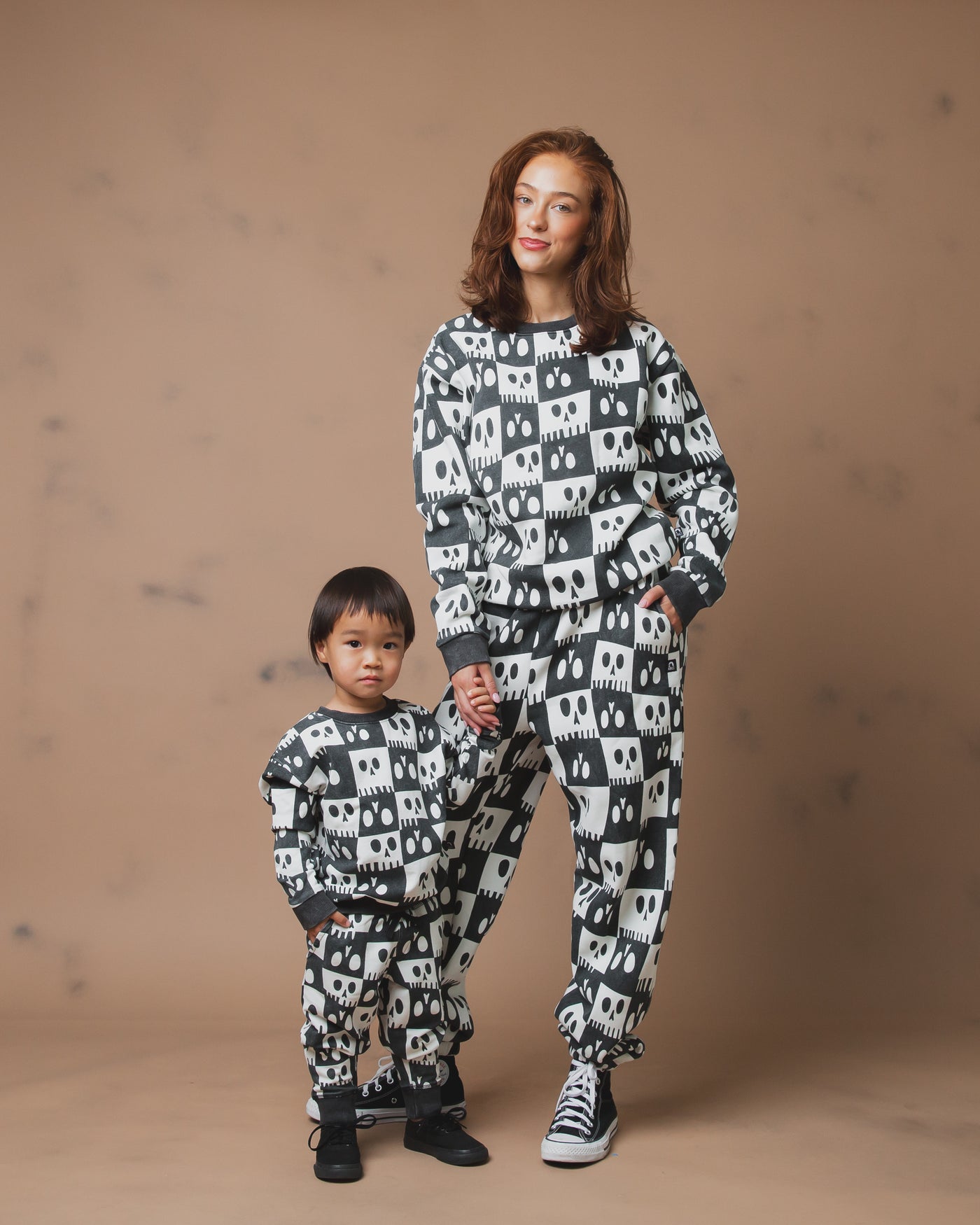 Kids Crewneck - Washed Skelly Check