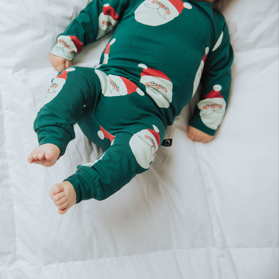 Peekabooty™ Rag Romper - Ho Ho Ho Green Check - EXTENDED SHIP WINDOW